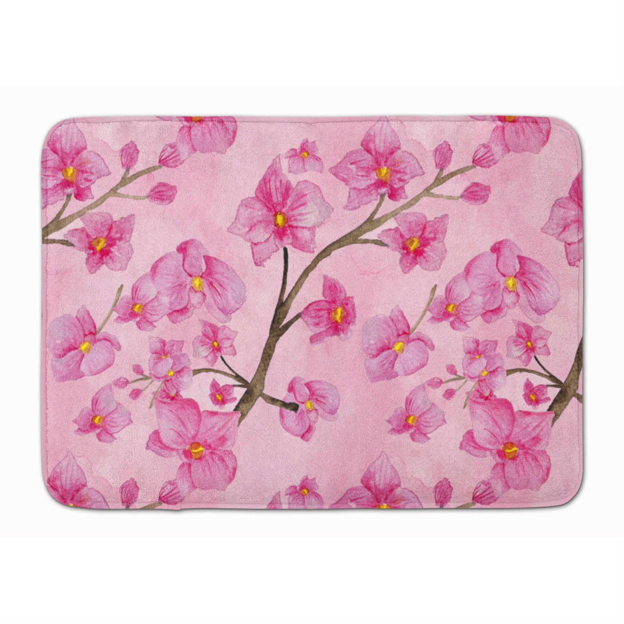 Caroline'S Treasures Watercolor Pink Flowers Floor Mat, 19 H X 27 W, Multicolor