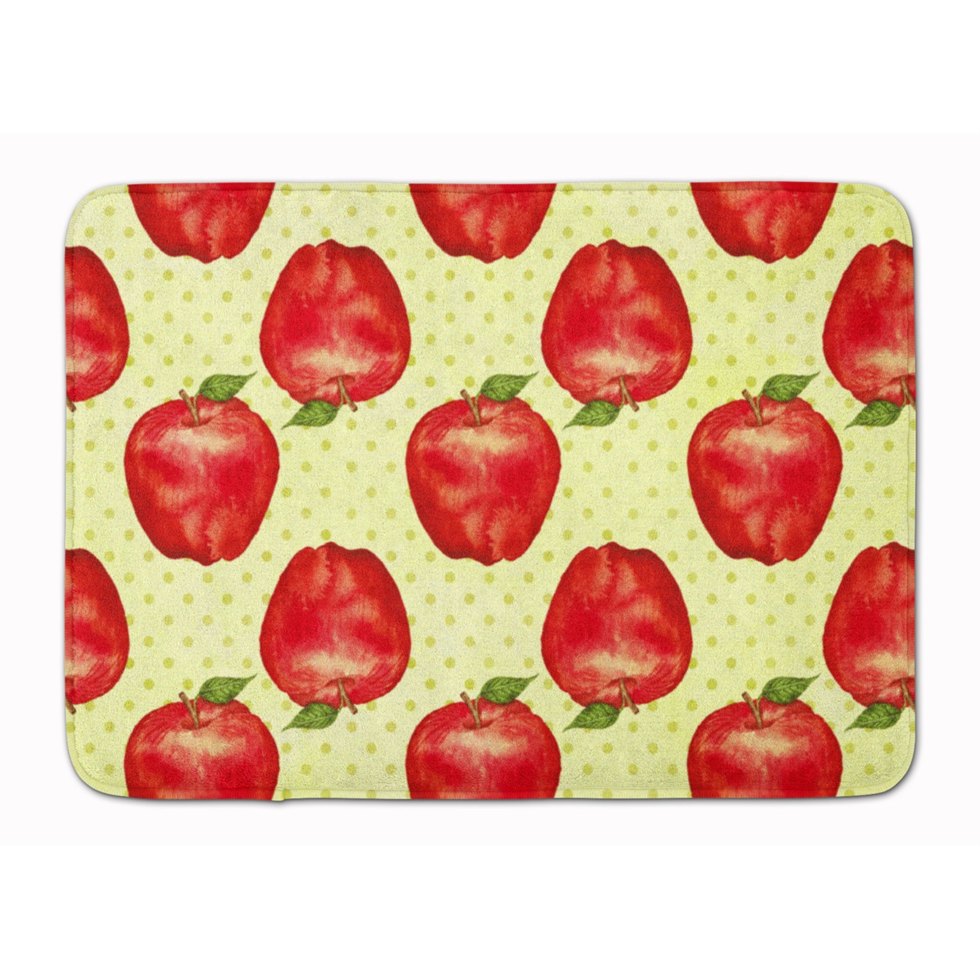 Caroline'S Treasures Watercolor Apples And Polka Dots Floor Mat, 19 H X 27 W, Multicolor