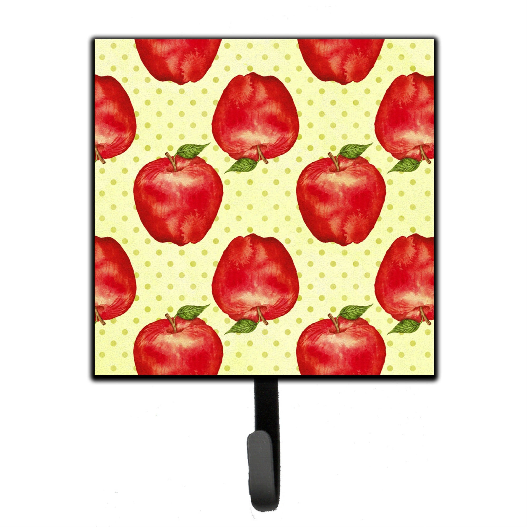 Caroline'S Treasures Watercolor Apples And Polka Dots Wall Hook, Small, Multicolor