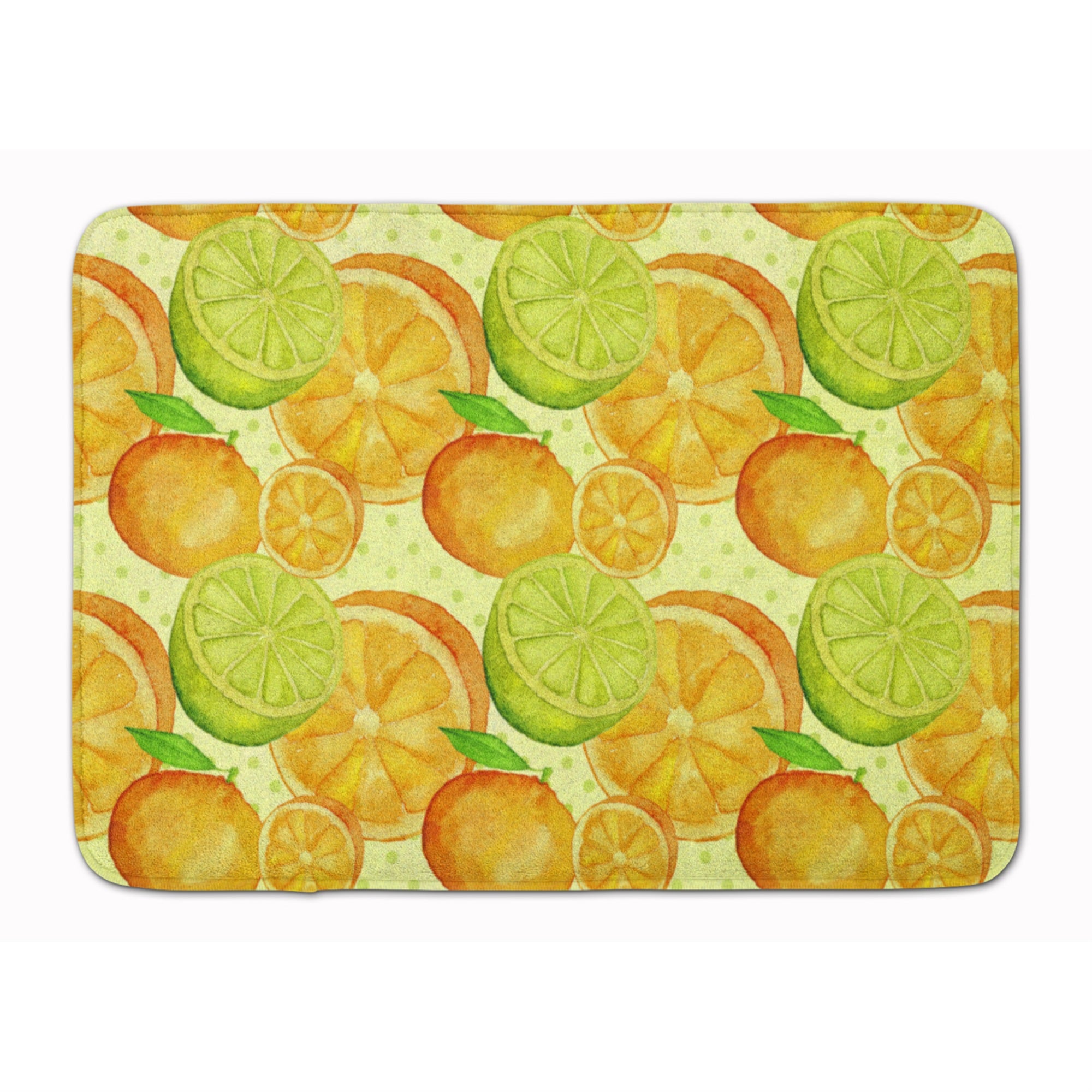 Caroline'S Treasures Watercolor Limes And Oranges Citrus Floor Mat, 19 H X 27 W, Multicolor