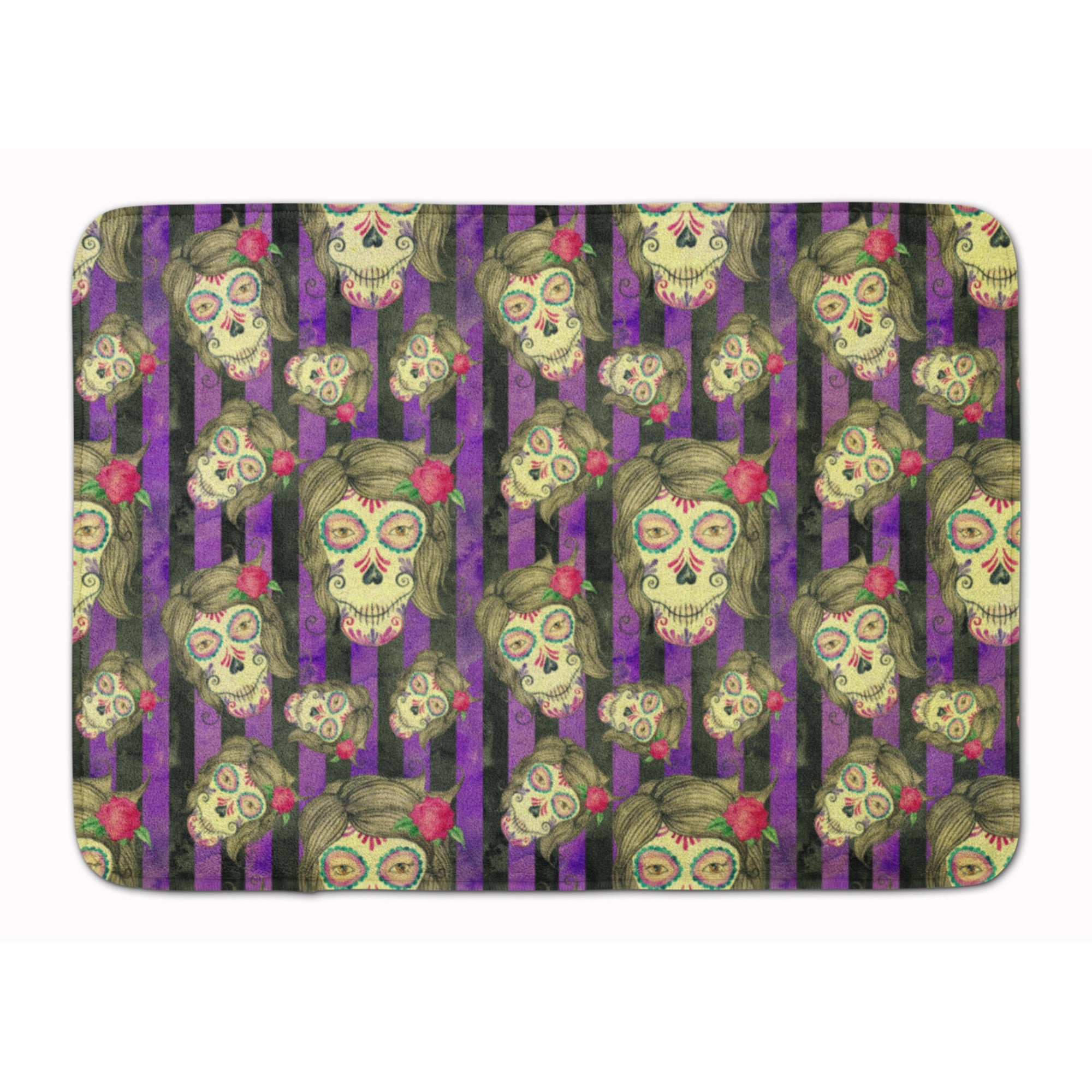 Caroline'S Treasures Watercolor Day Of The Dead Halloween Floor Mat, 19 H X 27 W, Multicolor