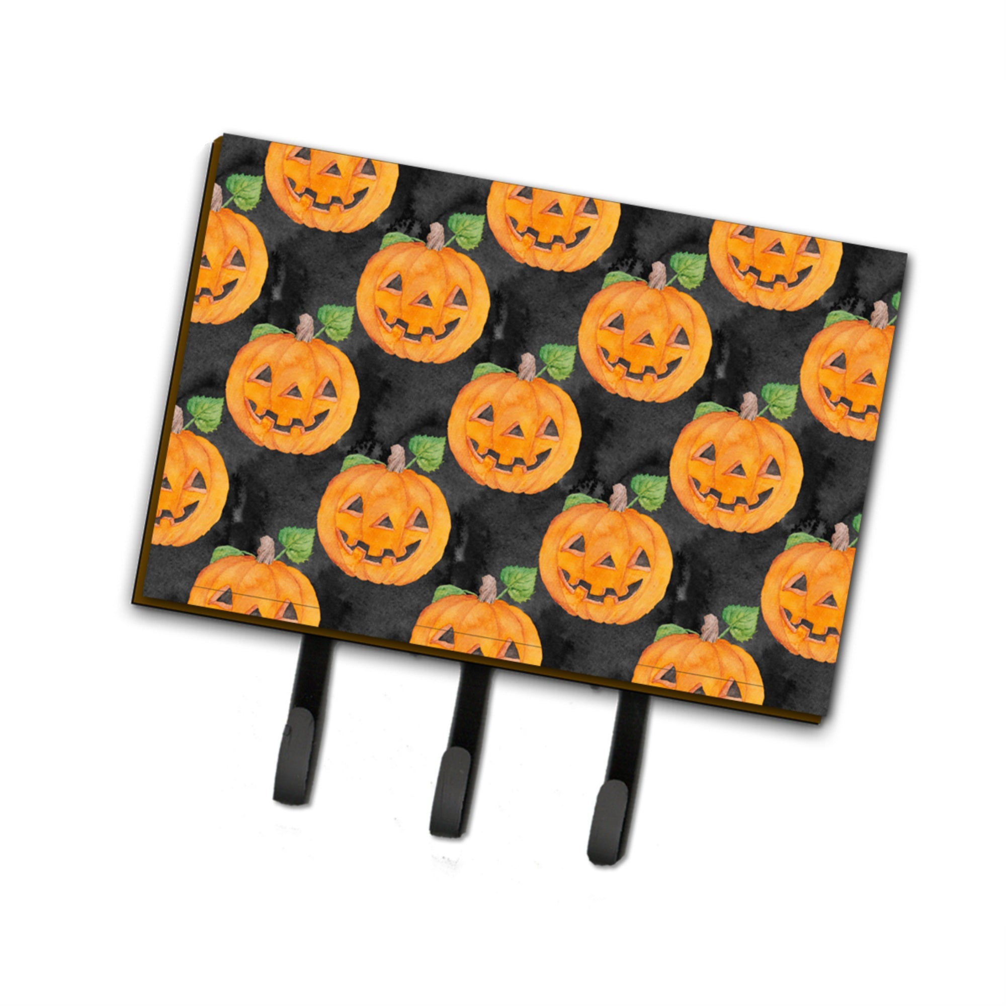 Caroline'S Treasures Watercolor Halloween Jack-O-Lantern Wall Hook, Triple, Multicolor