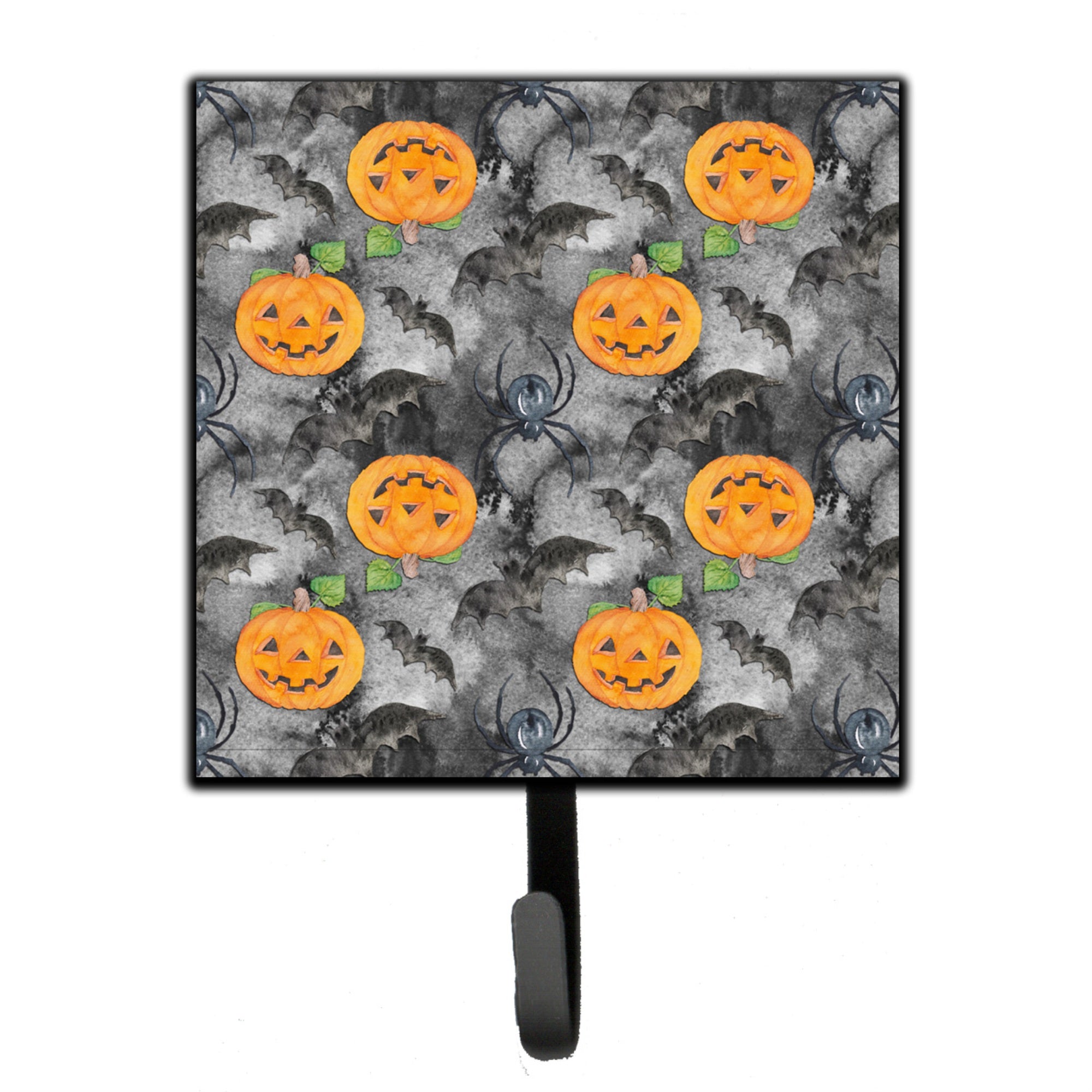 Caroline'S Treasures Watercolor Halloween Jack-O-Lantern Bats Wall Hook, Small, Multicolor