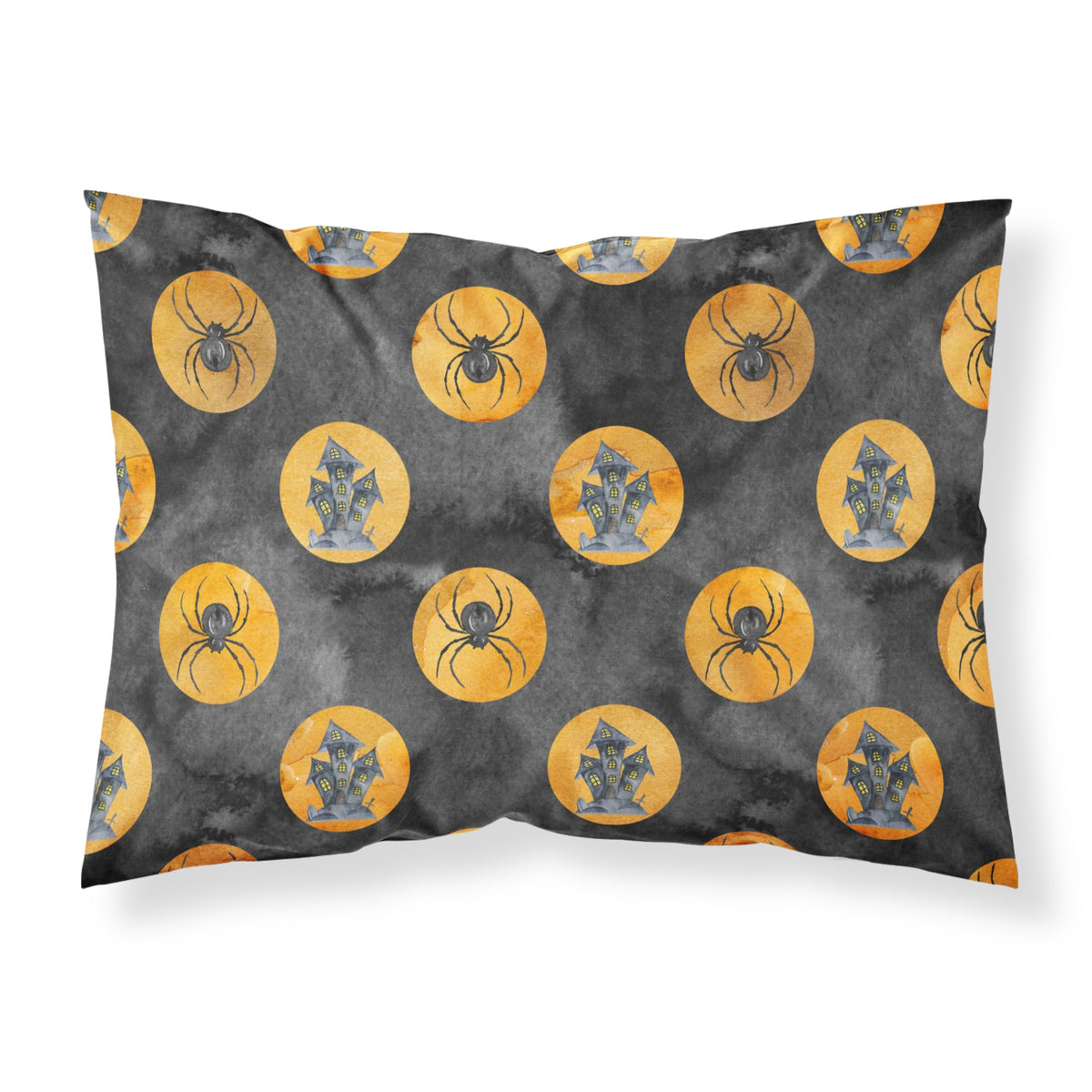 Caroline'S Treasures Watercolor Halloween Circles Printed, Polyester, 250 Thread Count, Envelope Closure Pillowcase, Standard,