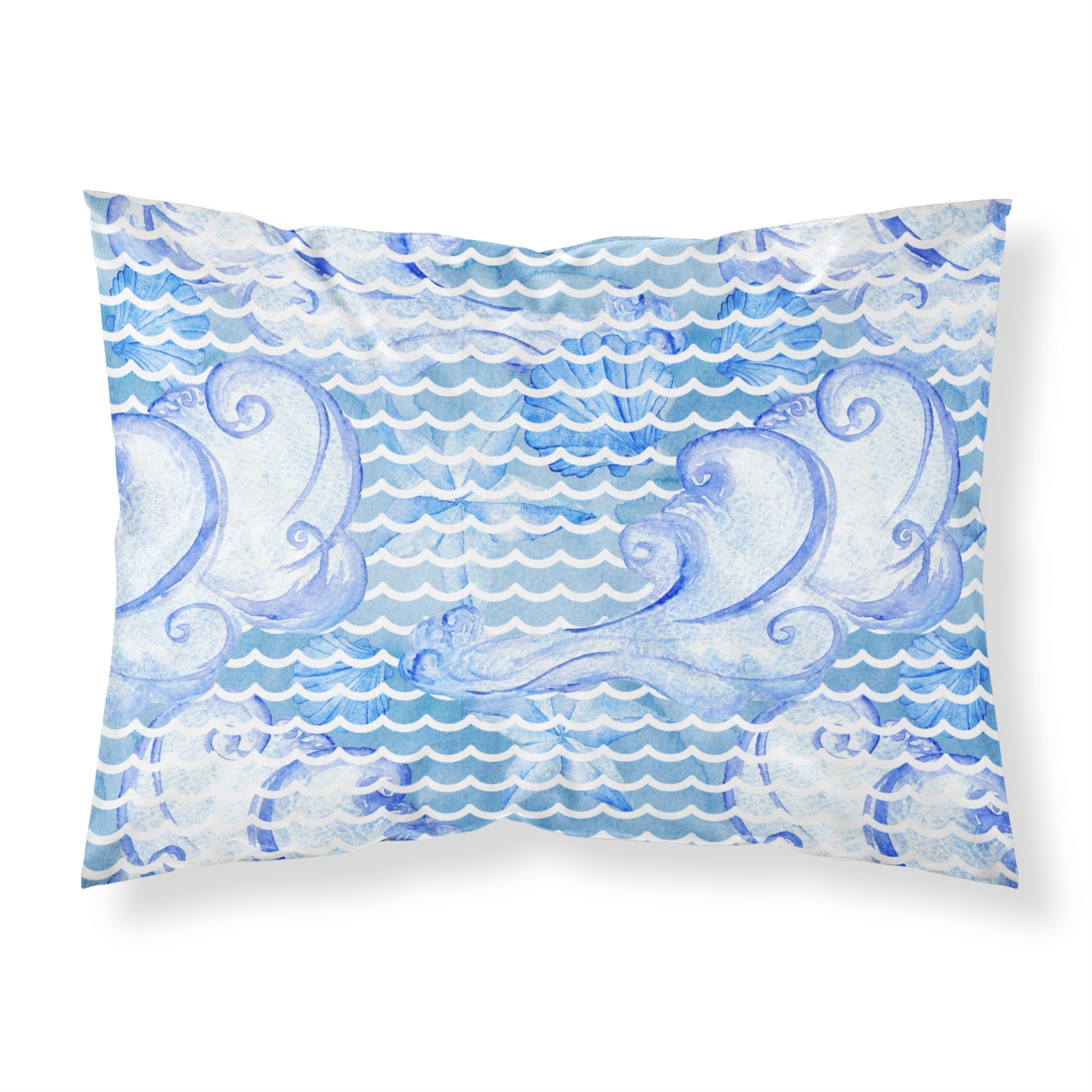 Caroline'S Treasures Beach Watercolor Abstract Waves Pillowcase, Standard, Multicolor