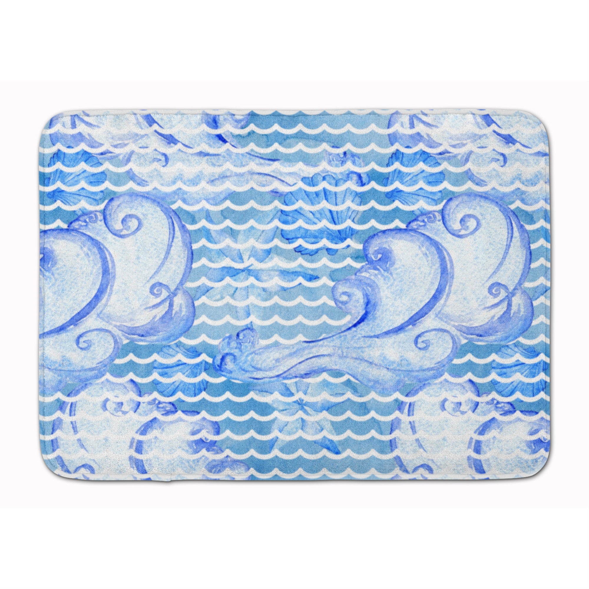 Caroline'S Treasures Beach Watercolor Abstract Waves Floor Mat, 19 H X 27 W, Multicolor