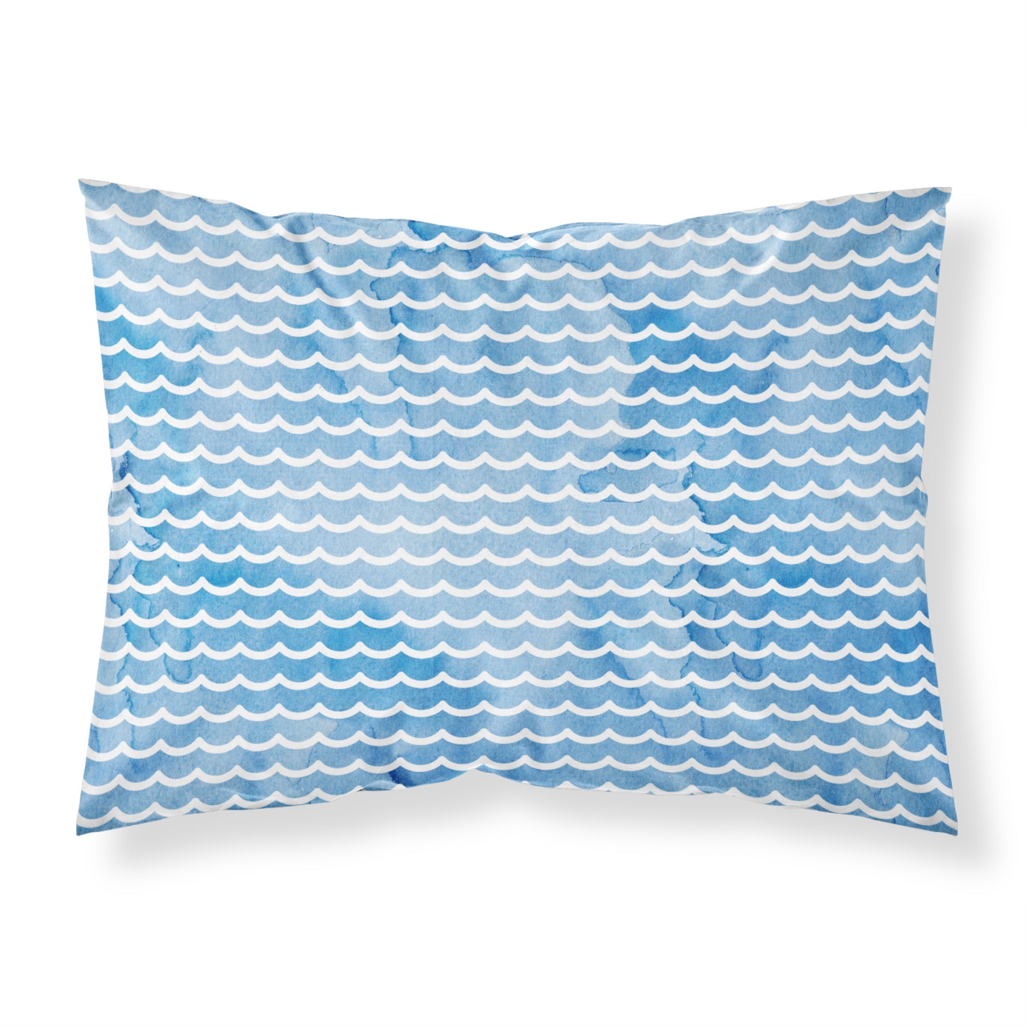 Caroline'S Treasures Beach Watercolor Waves Printed, Polyester, 250 Thread Count, Envelope Closure Pillowcase, Standard, Multi