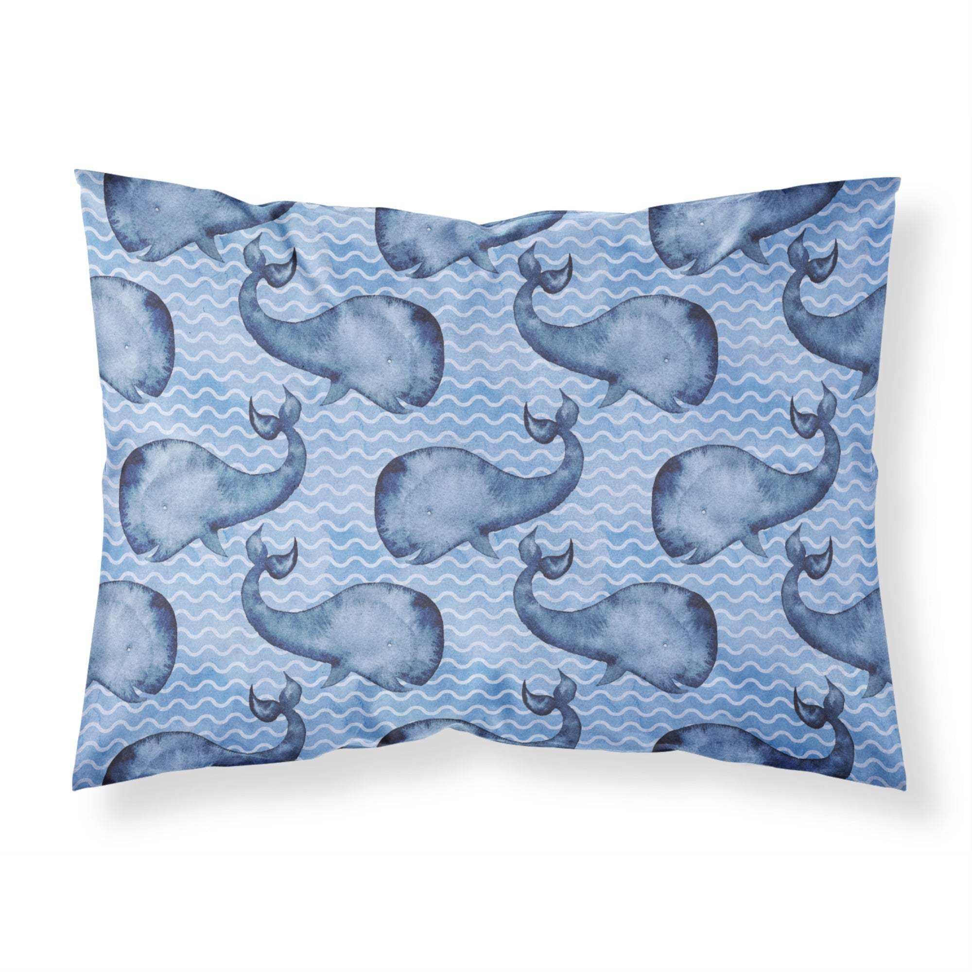 Caroline'S Treasures Beach Watercolor Whales Pillowcase, Standard, Multicolor