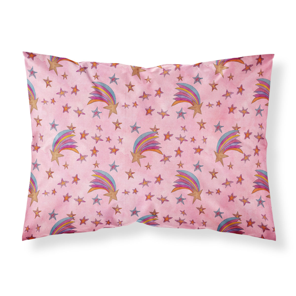 Caroline'S Treasures Watercolor Shooting Stars On Pink Pillowcase, Standard, Multicolor