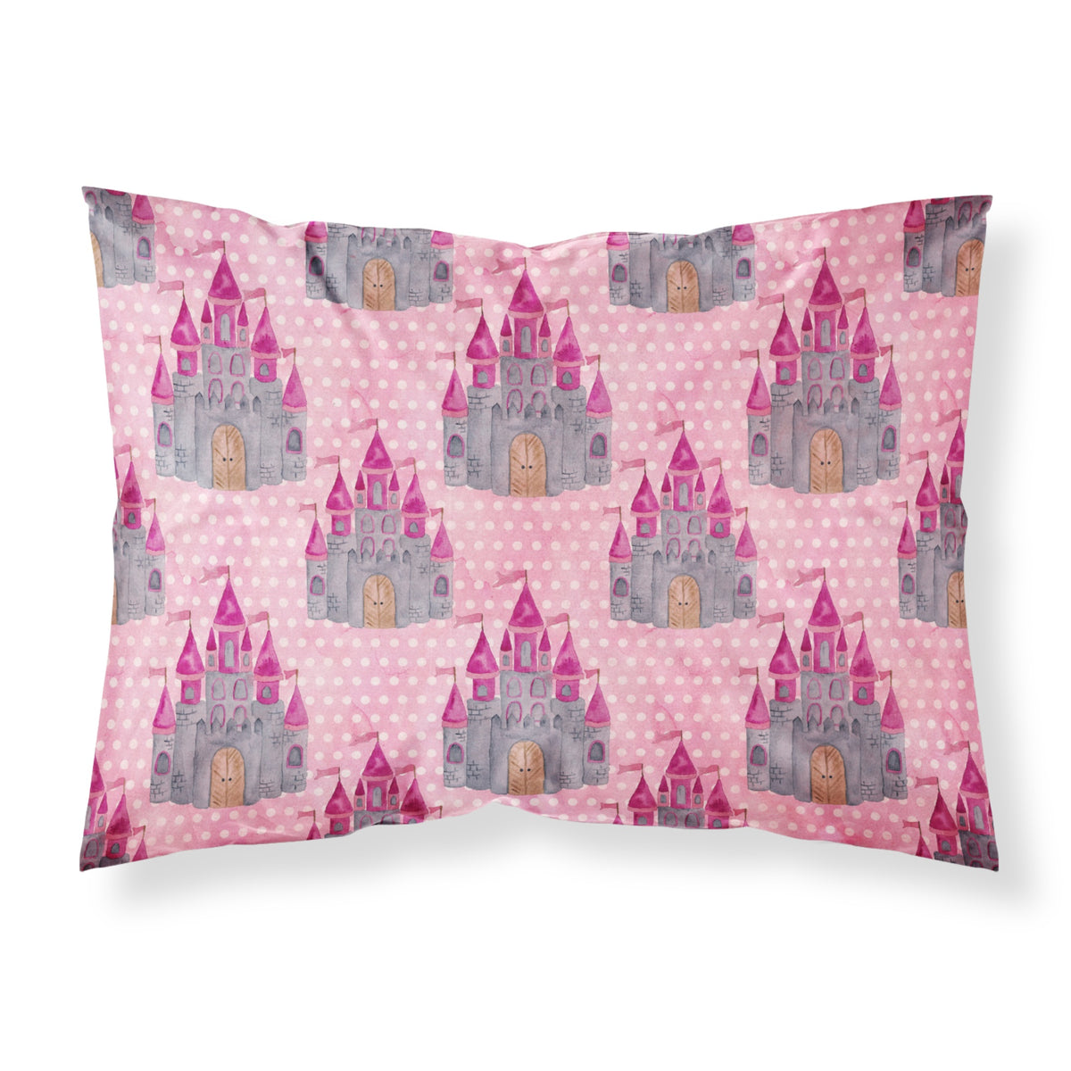Caroline'S Treasures Watercolor Princess Castle Printed, Polyester, 250 Thread Count, Envelope Closure Pillowcase, Standard, M
