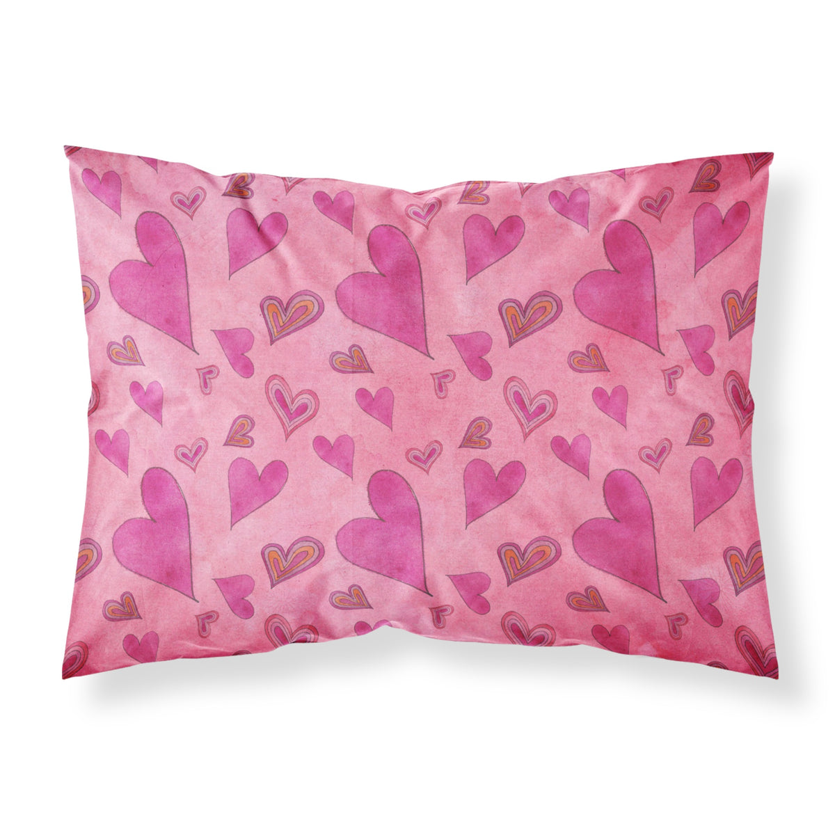 Caroline'S Treasures Watercolor Love And Hearts Pillowcase, Standard, Multicolor