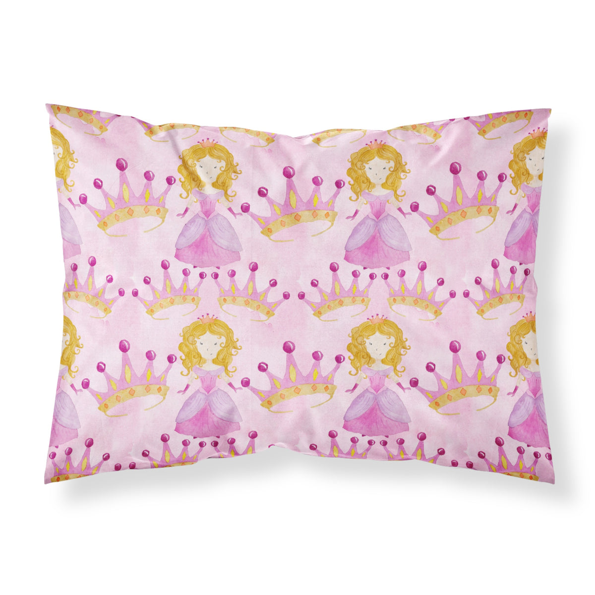 Caroline'S Treasures Watercolor Princess And Crown Pillowcase, Standard, Multicolor