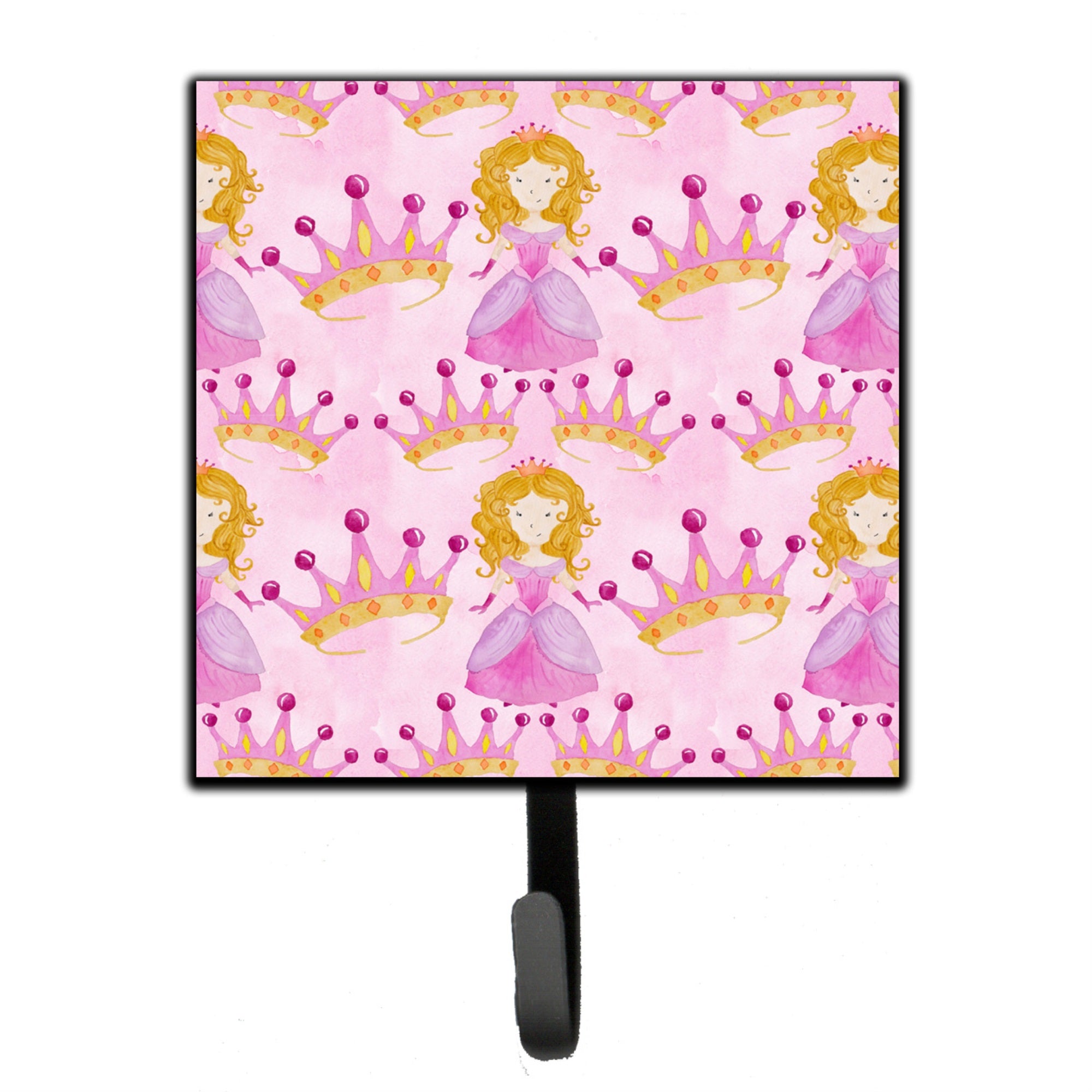Caroline'S Treasures Watercolor Princess And Crown Wall Hook, Small, Multicolor