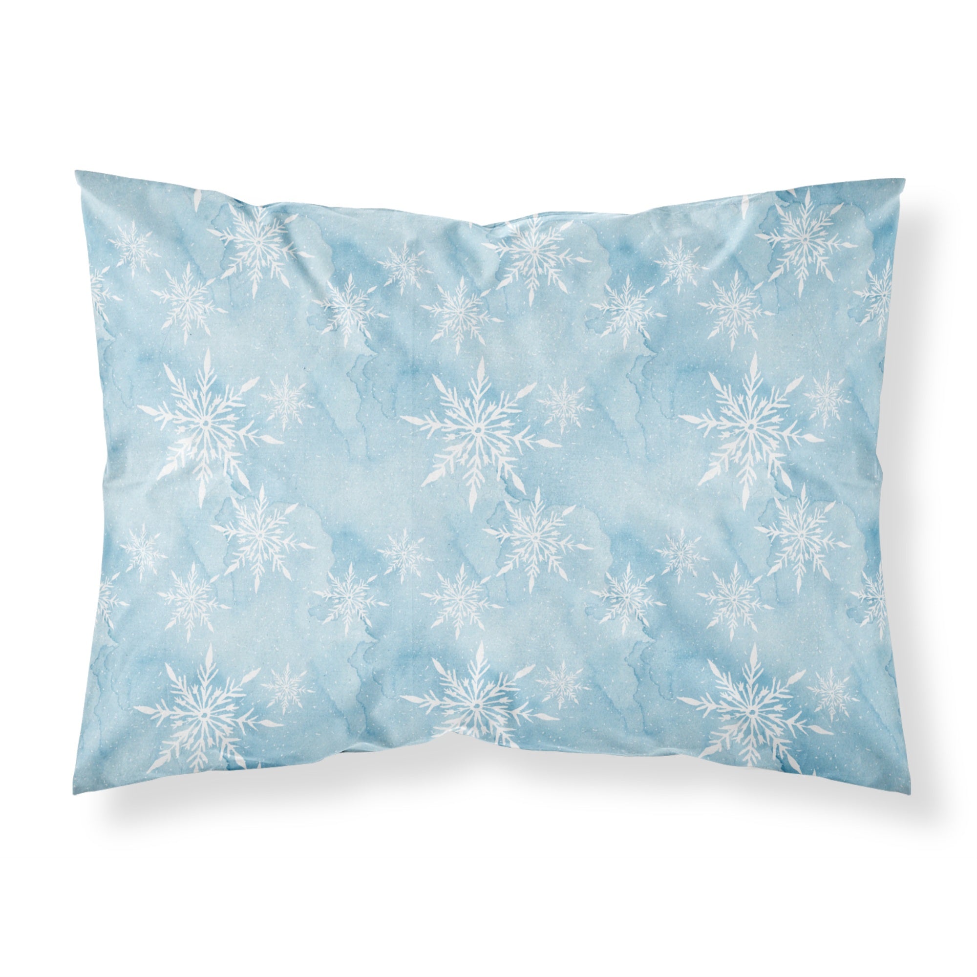 Caroline'S Treasures Watercolor Snowflake On Light Blue Pillowcase, Standard, Multicolor