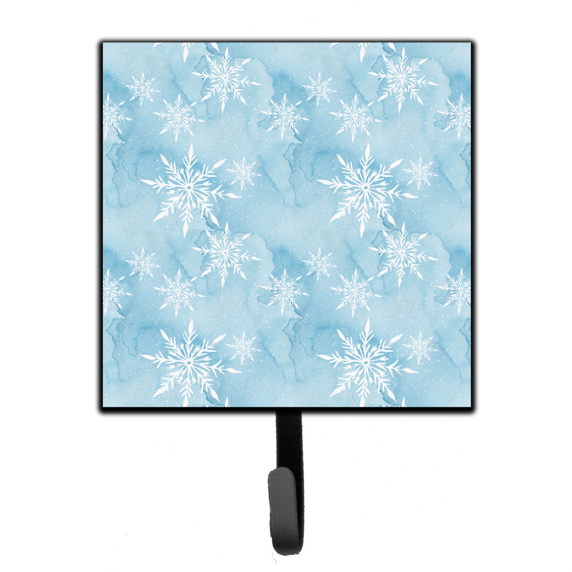 Caroline'S Treasures Watercolor Snowflake On Light Blue Wall Hook, Small, Multicolor