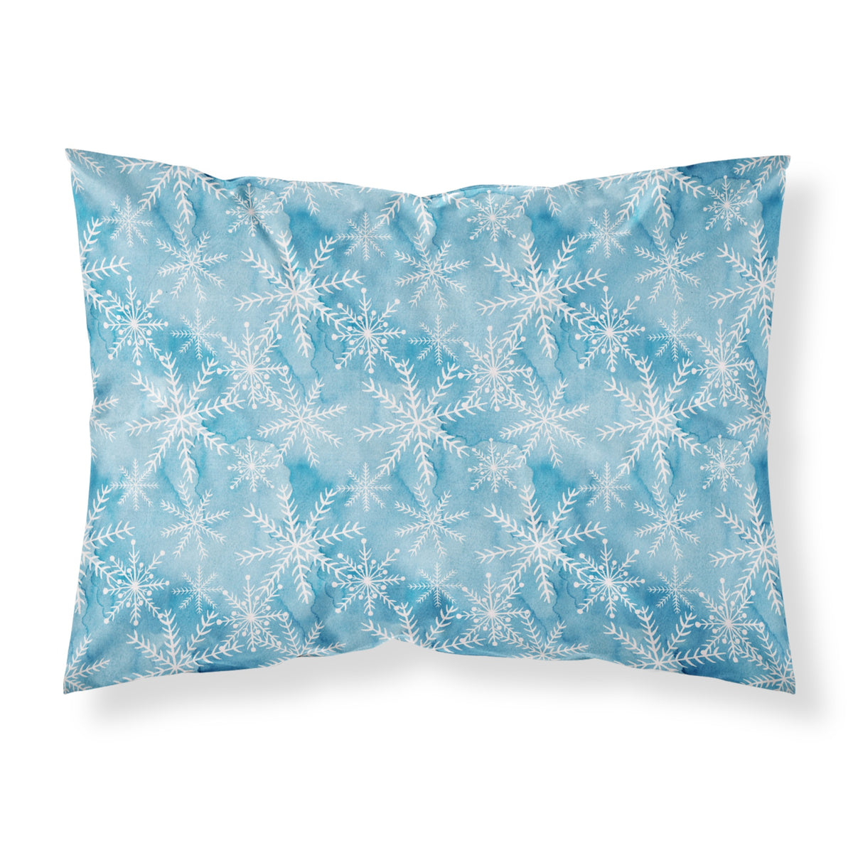Caroline'S Treasures Watercolor Snowflake On Blue Printed, Polyester, 250 Thread Count, Envelope Closure Pillowcase, Standard,