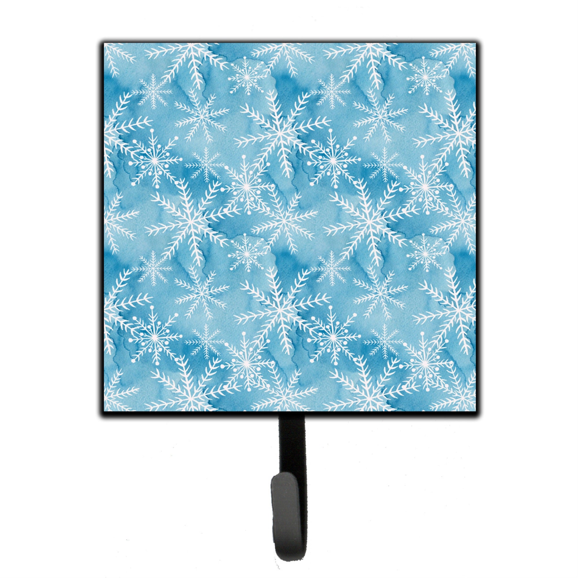 Caroline'S Treasures Watercolor Snowflake On Blue Wall Hook, Small, Multicolor