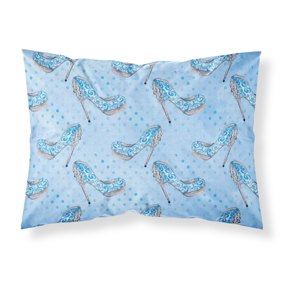 Caroline'S Treasures Watercolor Cinderella Shoe In Blue Pillowcase, Standard, Multicolor