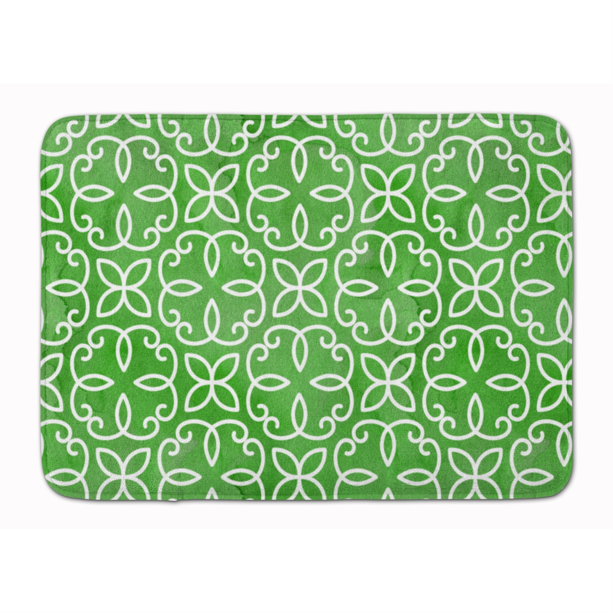 Caroline'S Treasures Watercolor Geometric Circle On Green Floor Mat, 19 H X 27 W, Multicolor
