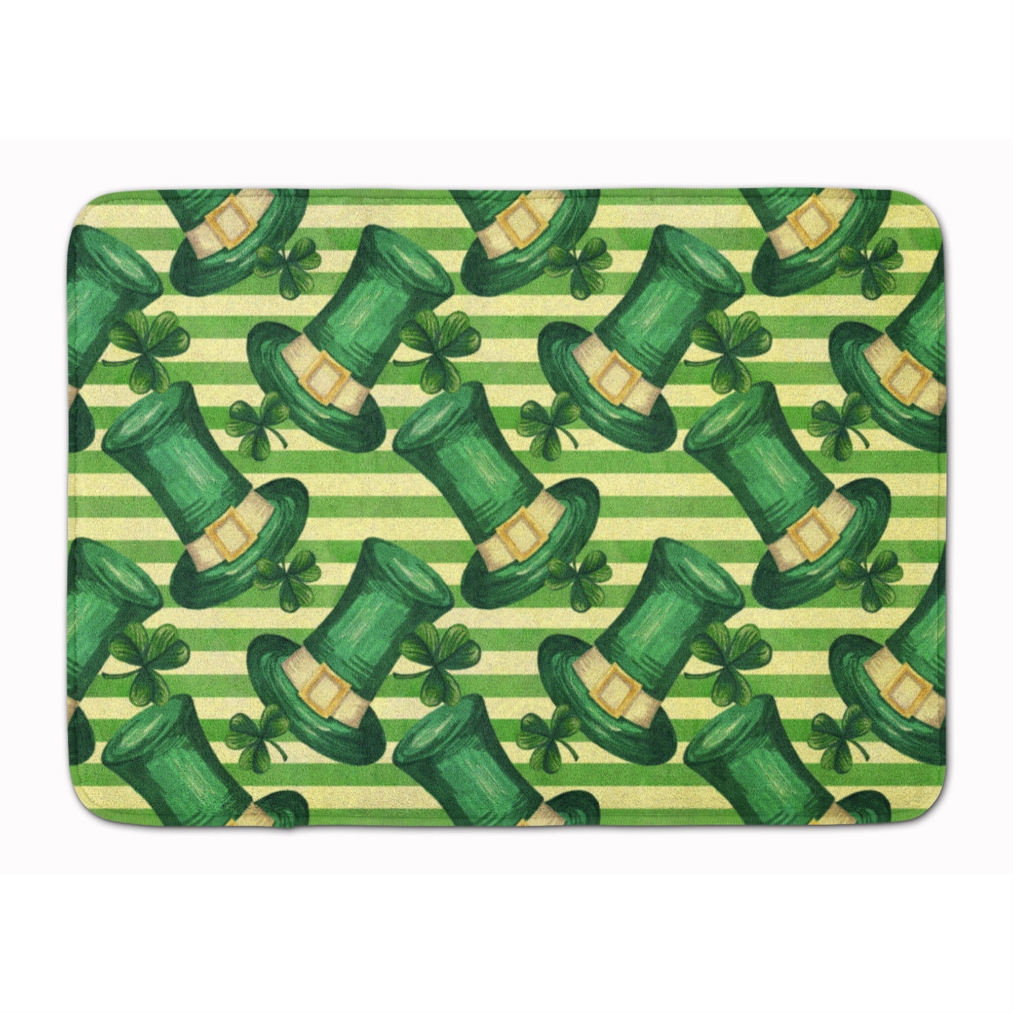 Caroline'S Treasures Watercolor St Patrick'S Day Leprechaun Hat Floor Mat, 19 H X 27 W, Multicolor