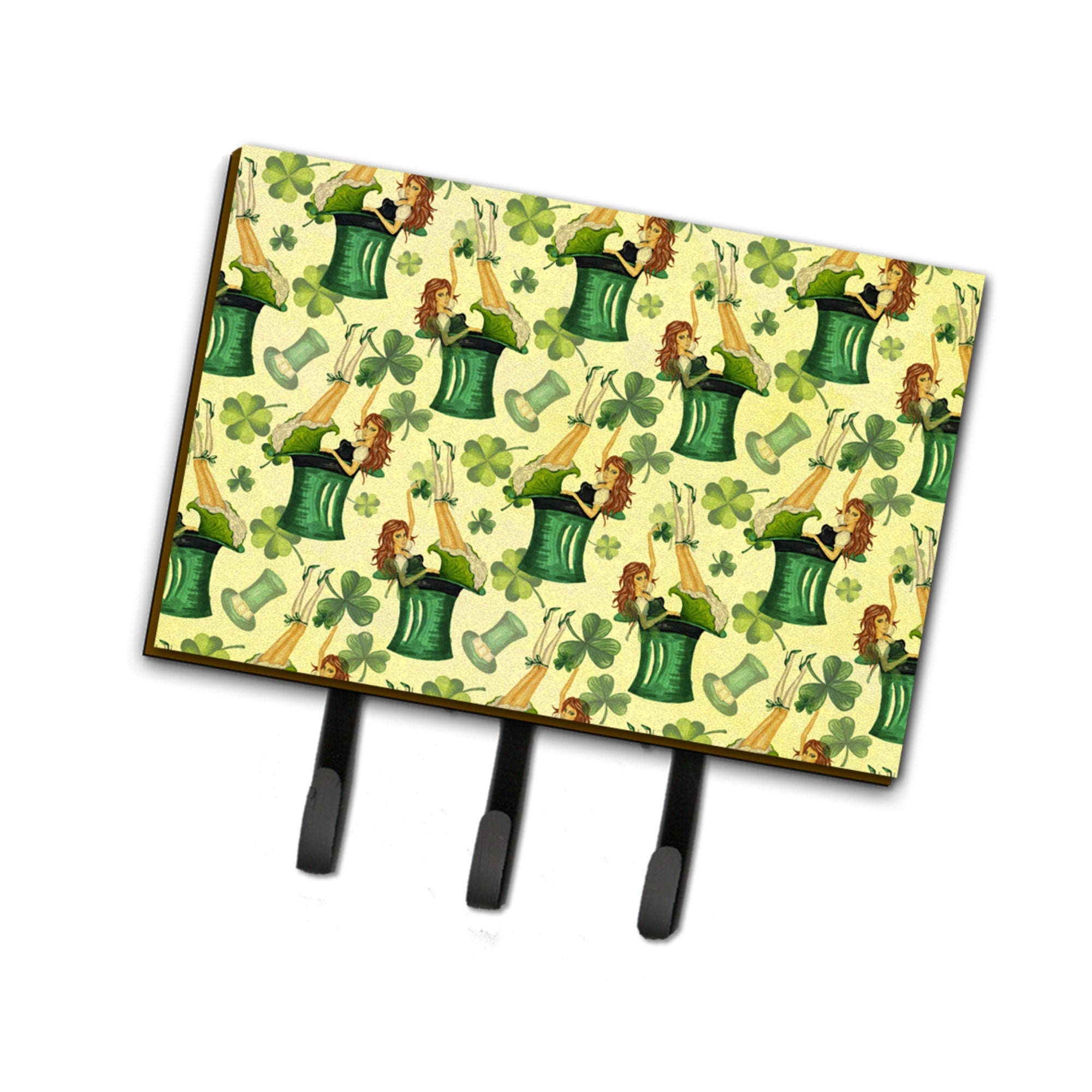 Caroline'S Treasures Watercolor St Patrick'S Day Party Wall Hook, Triple, Multicolor