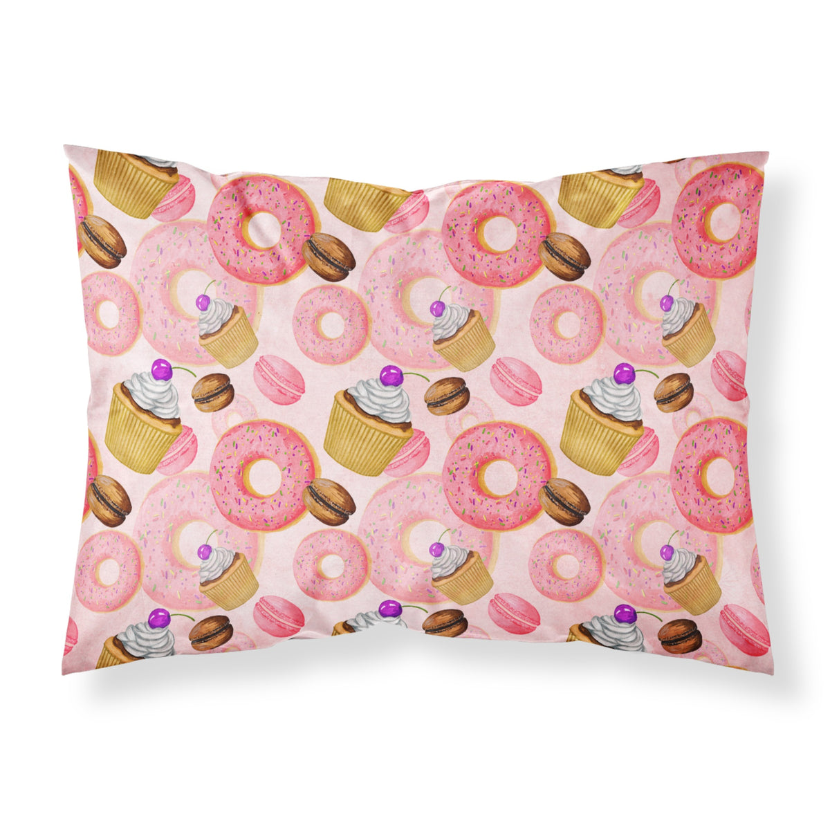 Caroline'S Treasures Watercolor Sweet Pastries Printed, Polyester, 250 Thread Count, Envelope Closure Pillowcase, Standard, Mu