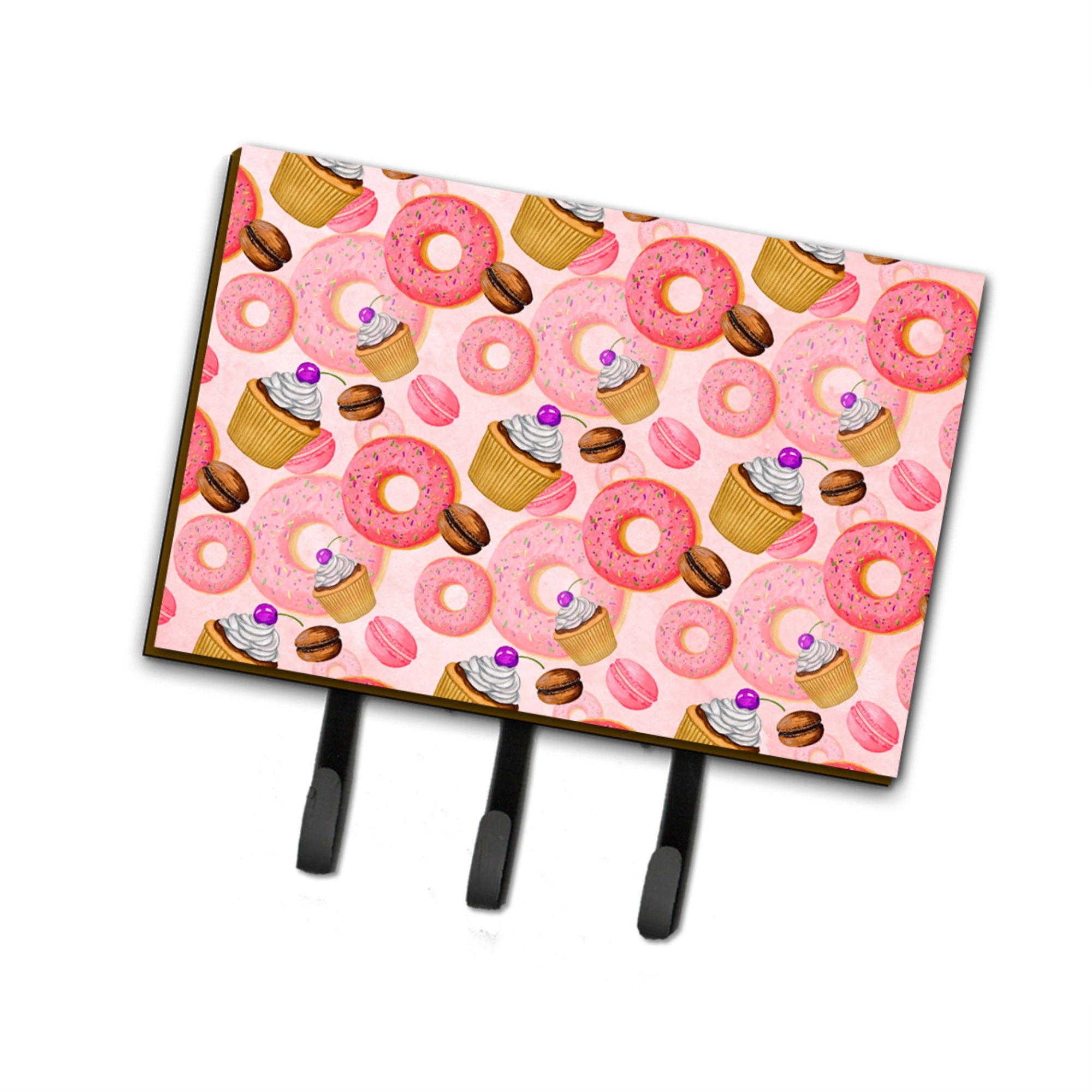 Caroline'S Treasures Watercolor Sweet Pastries Wall Hook, Triple, Multicolor