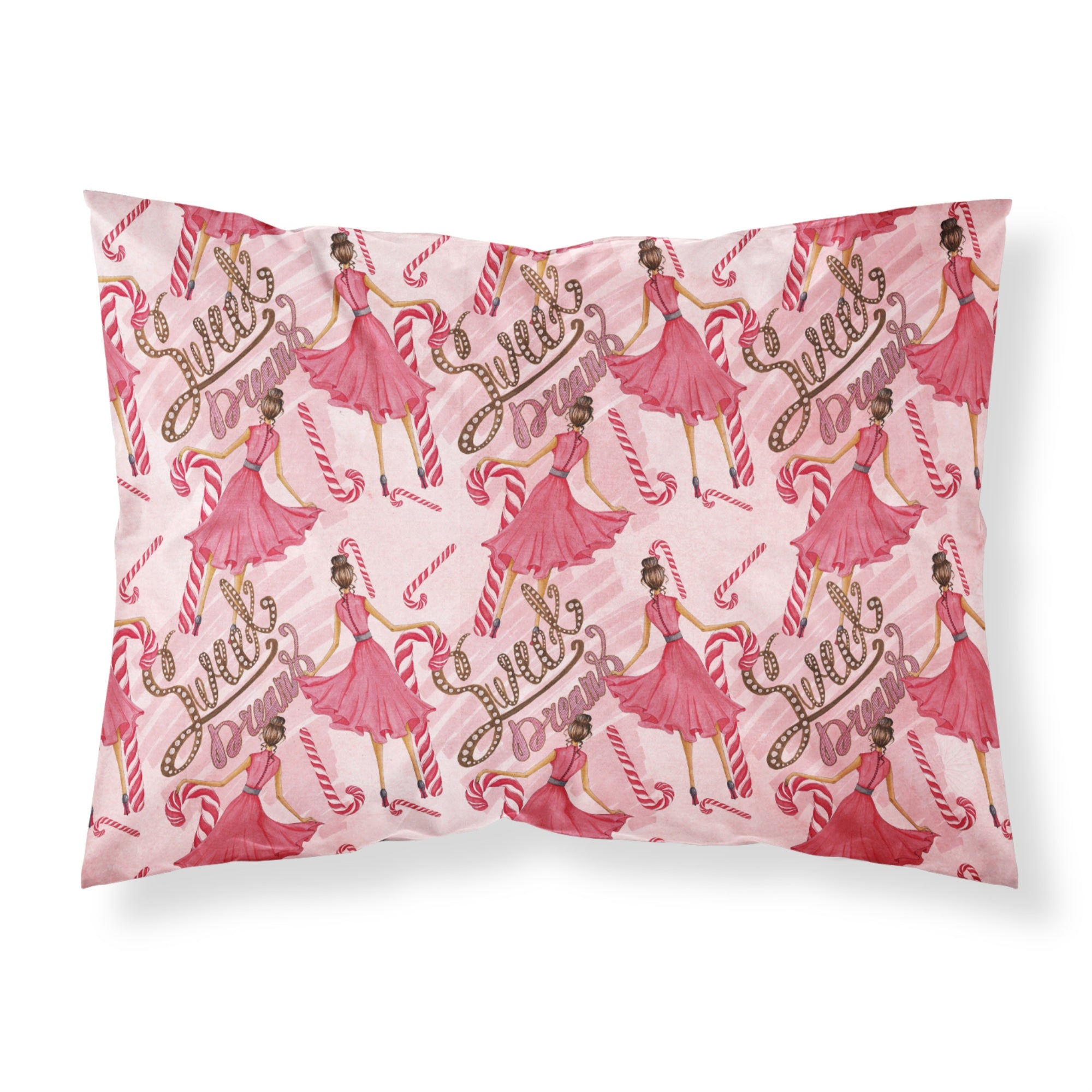 Caroline'S Treasures Watercolor Sweets Galore Printed, Polyester, 250 Thread Count, Envelope Closure Pillowcase, Standard, Mul