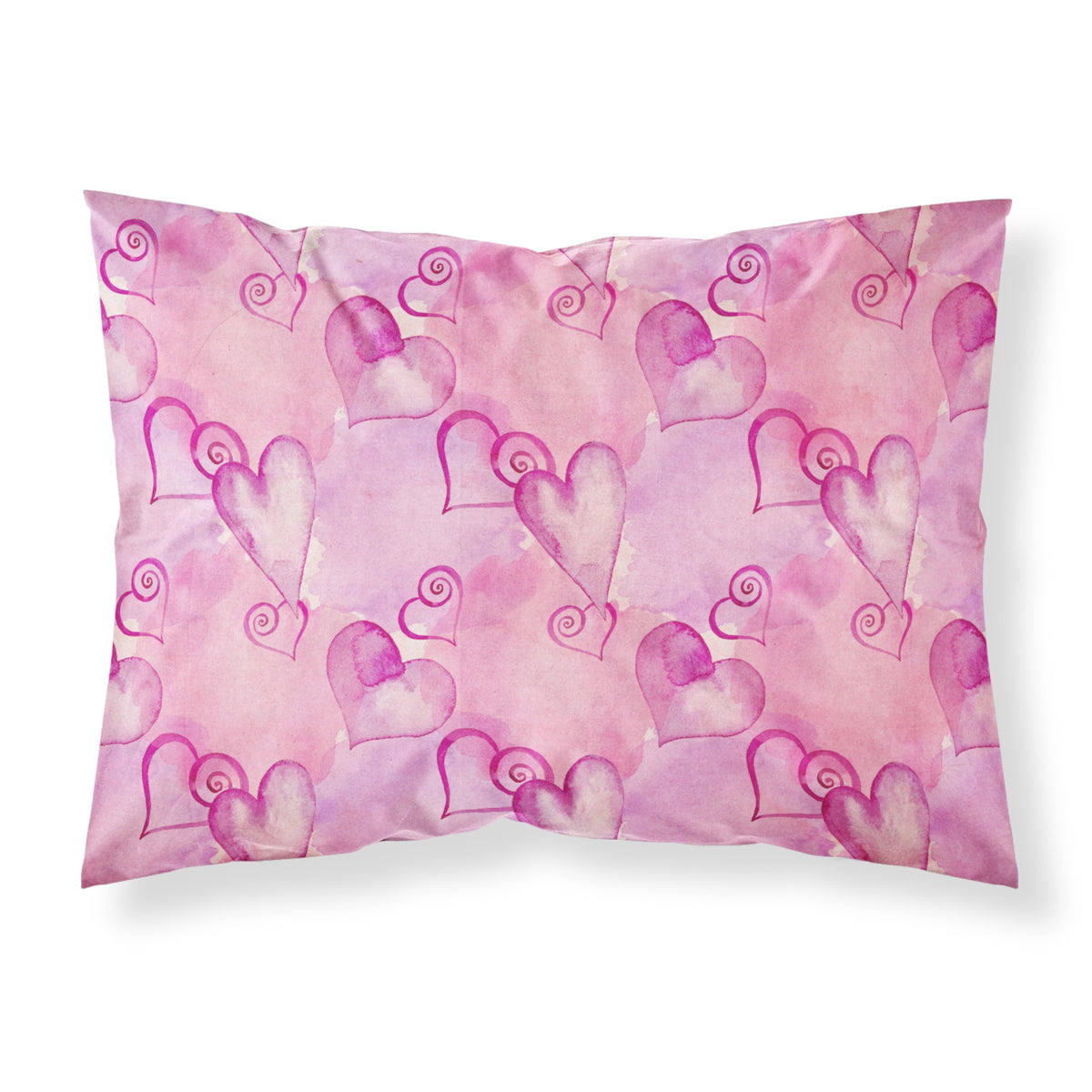 Caroline'S Treasures Watercolor Hot Pink Hearts Pillowcase, Standard, Multicolor