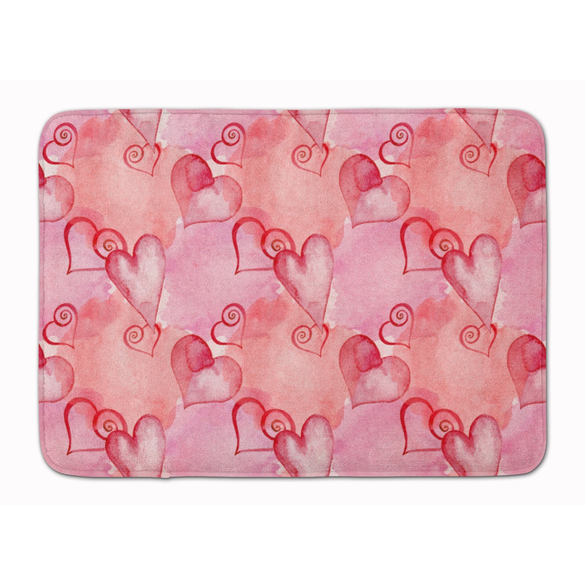 Caroline'S Treasures Watercolor Red Hearts Floor Mat, 19 H X 27 W, Multicolor