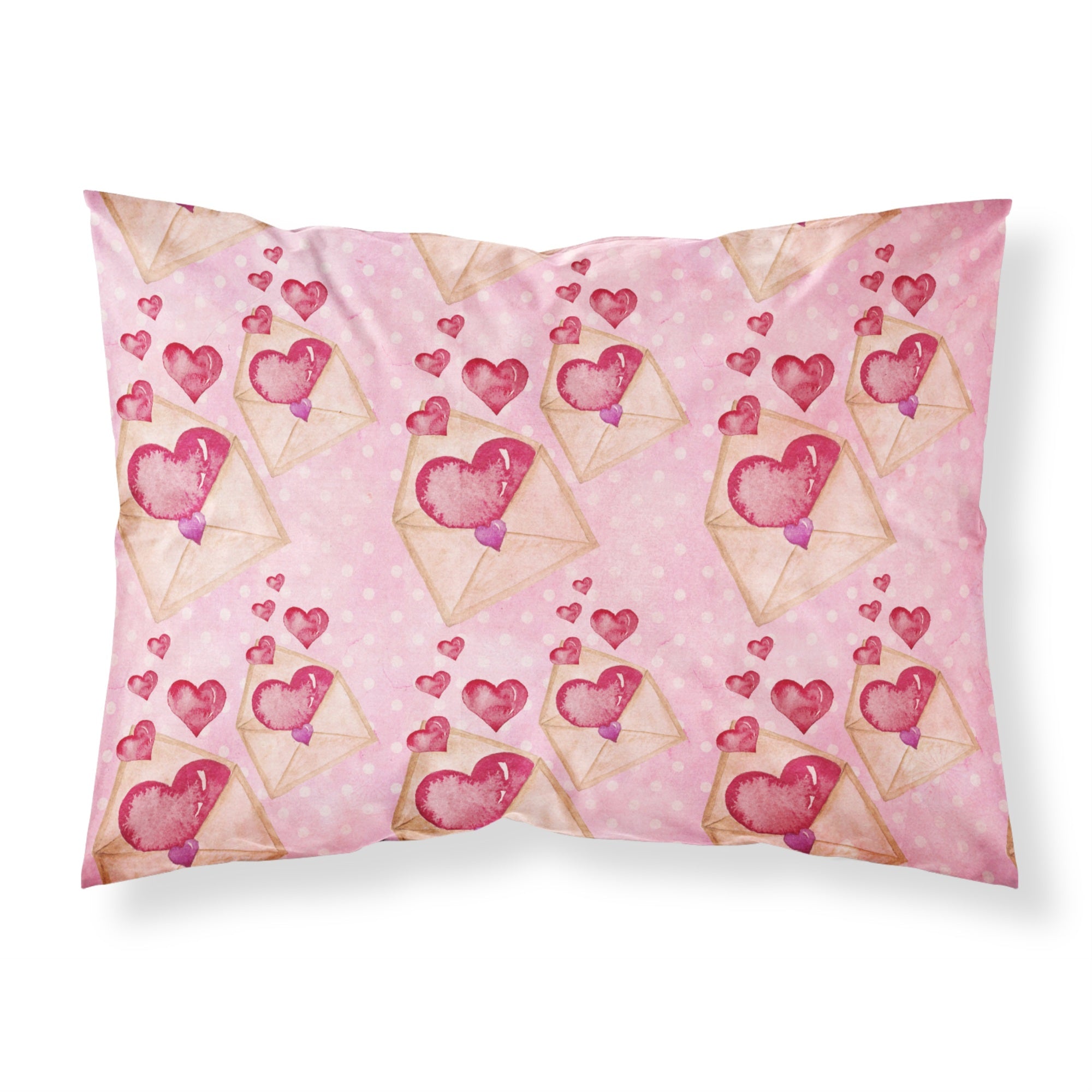 Caroline'S Treasures Watercolor Pink Love Letter Pillowcase, Standard, Multicolor