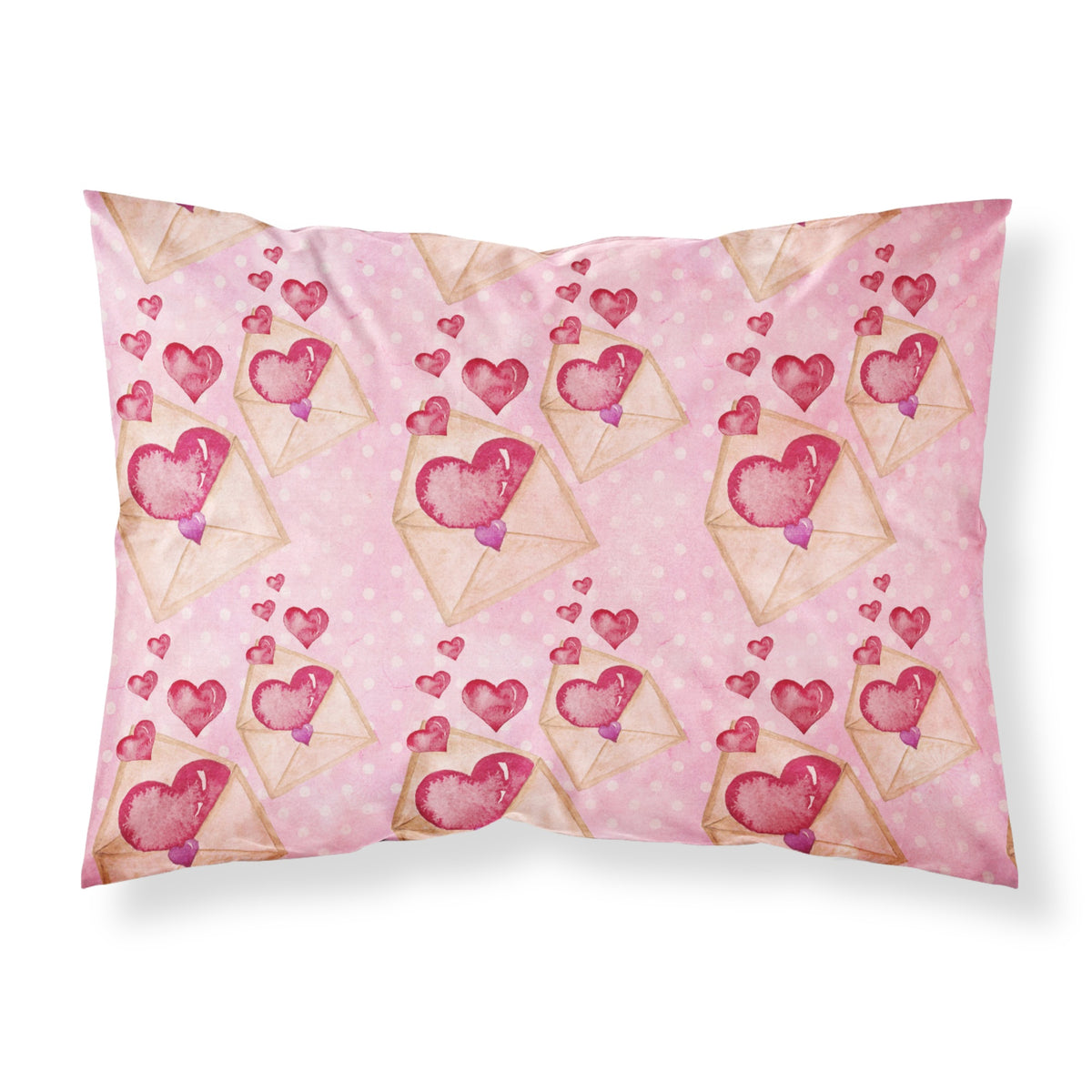 Caroline'S Treasures Watercolor Pink Love Letter Pillowcase, Standard, Multicolor