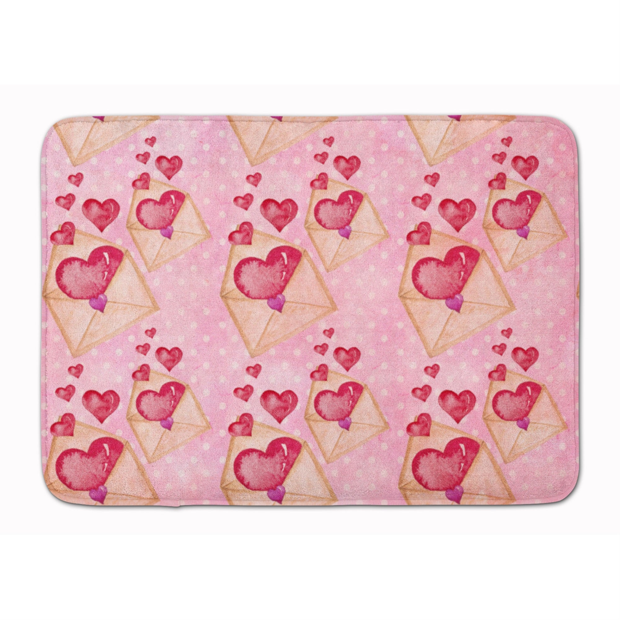 Caroline'S Treasures Watercolor Pink Love Letter Floor Mat, 19 H X 27 W, Multicolor