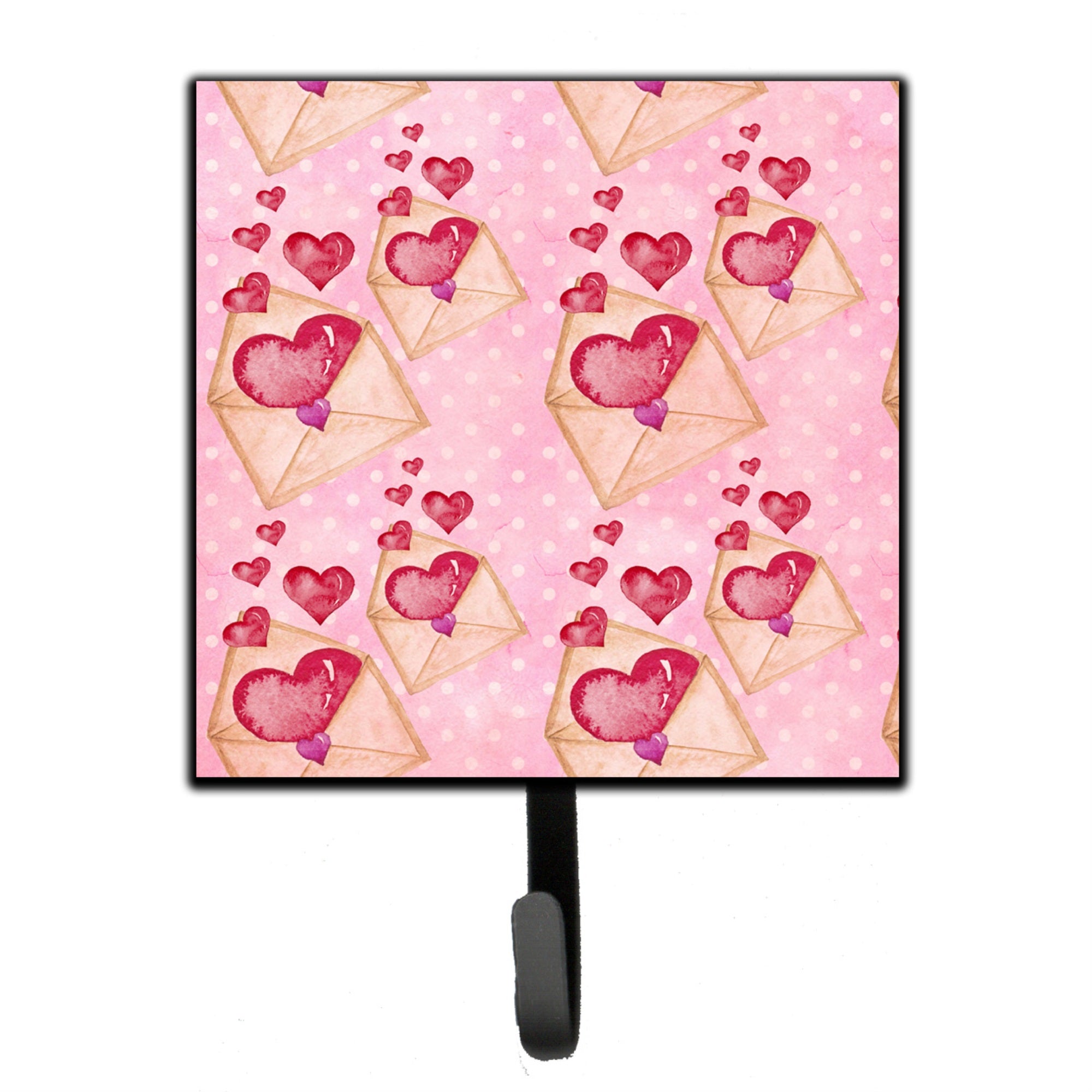 Caroline'S Treasures Watercolor Pink Love Letter Wall Hook, Small, Multicolor