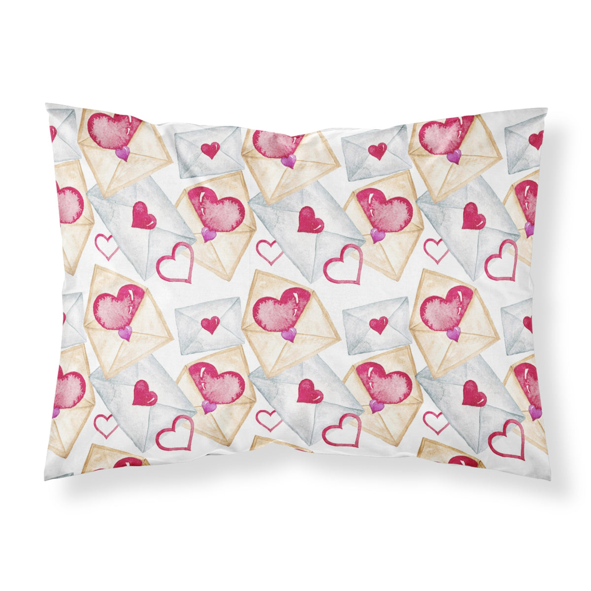 Caroline'S Treasures Watercolor Love Letters Pillowcase, Standard, Multicolor