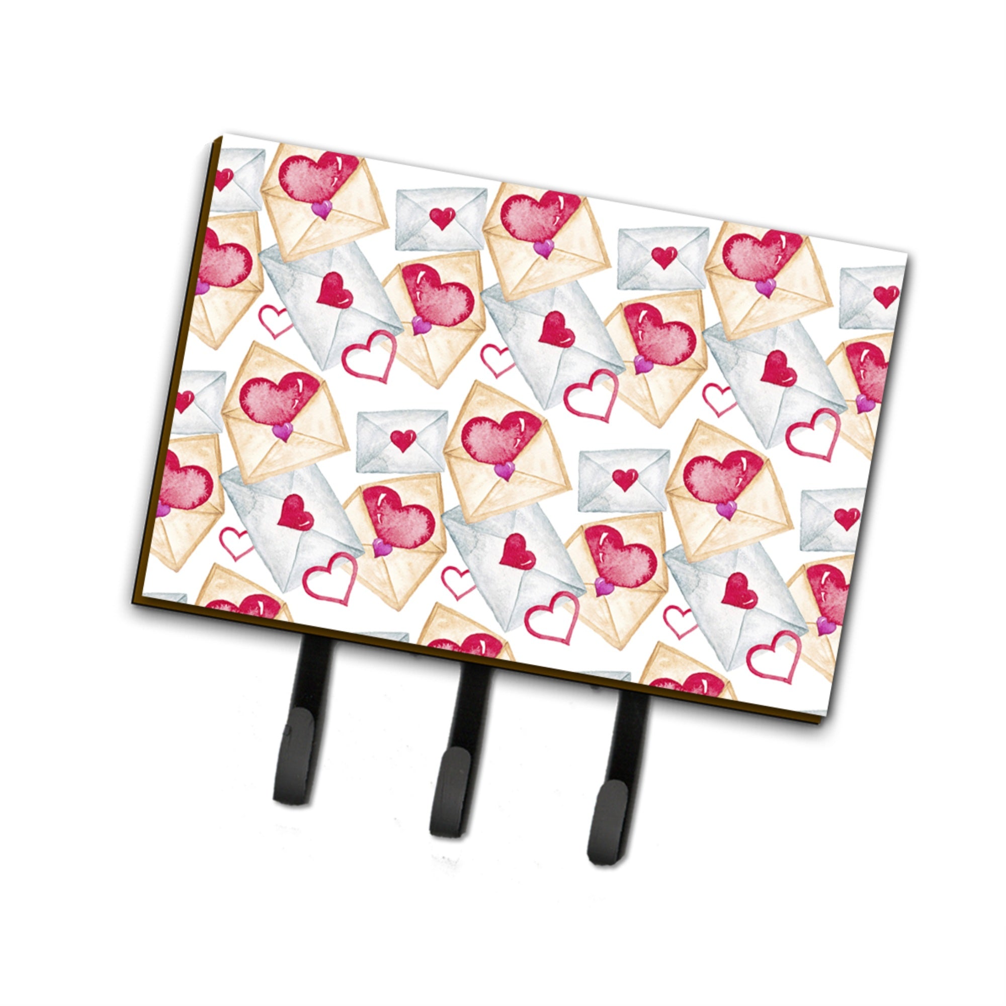 Caroline'S Treasures Watercolor Love Letters Wall Hook, Triple, Multicolor
