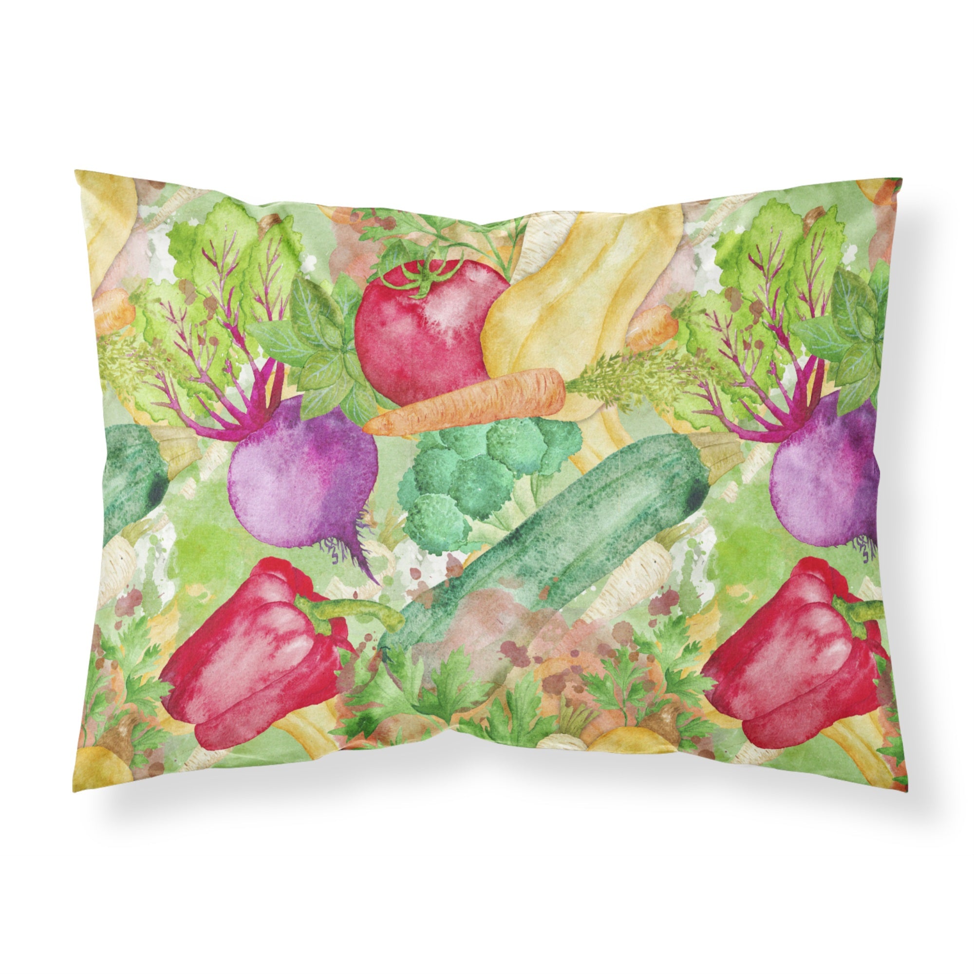 Caroline'S Treasures Watercolor Vegetables Farm To Table Pillowcase, Standard, Multicolor