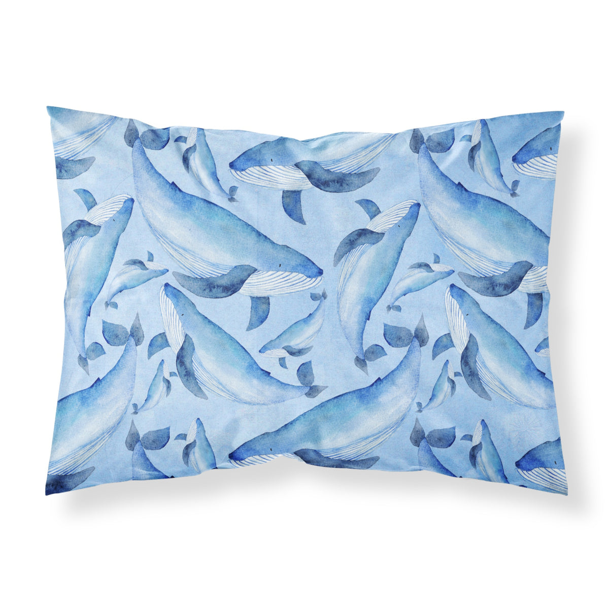 Caroline'S Treasures Watercolor Nautical Whales Pillowcase, Standard, Multicolor