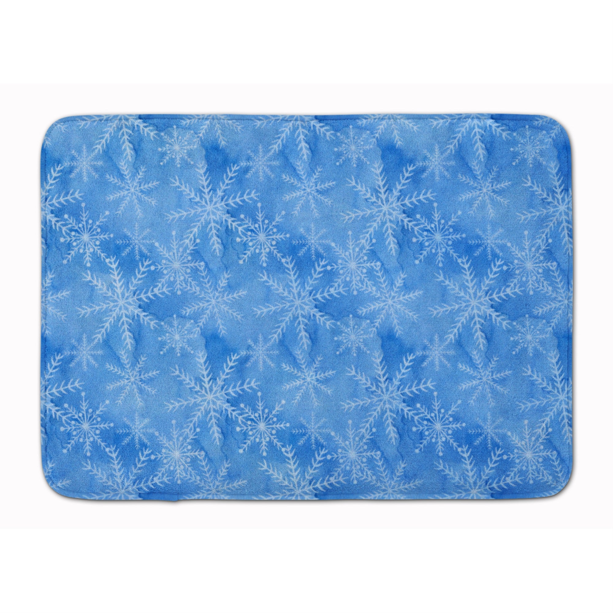 Caroline'S Treasures Watercolor Dark Blue Winter Snowflakes Floor Mat, 19 H X 27 W, Multicolor