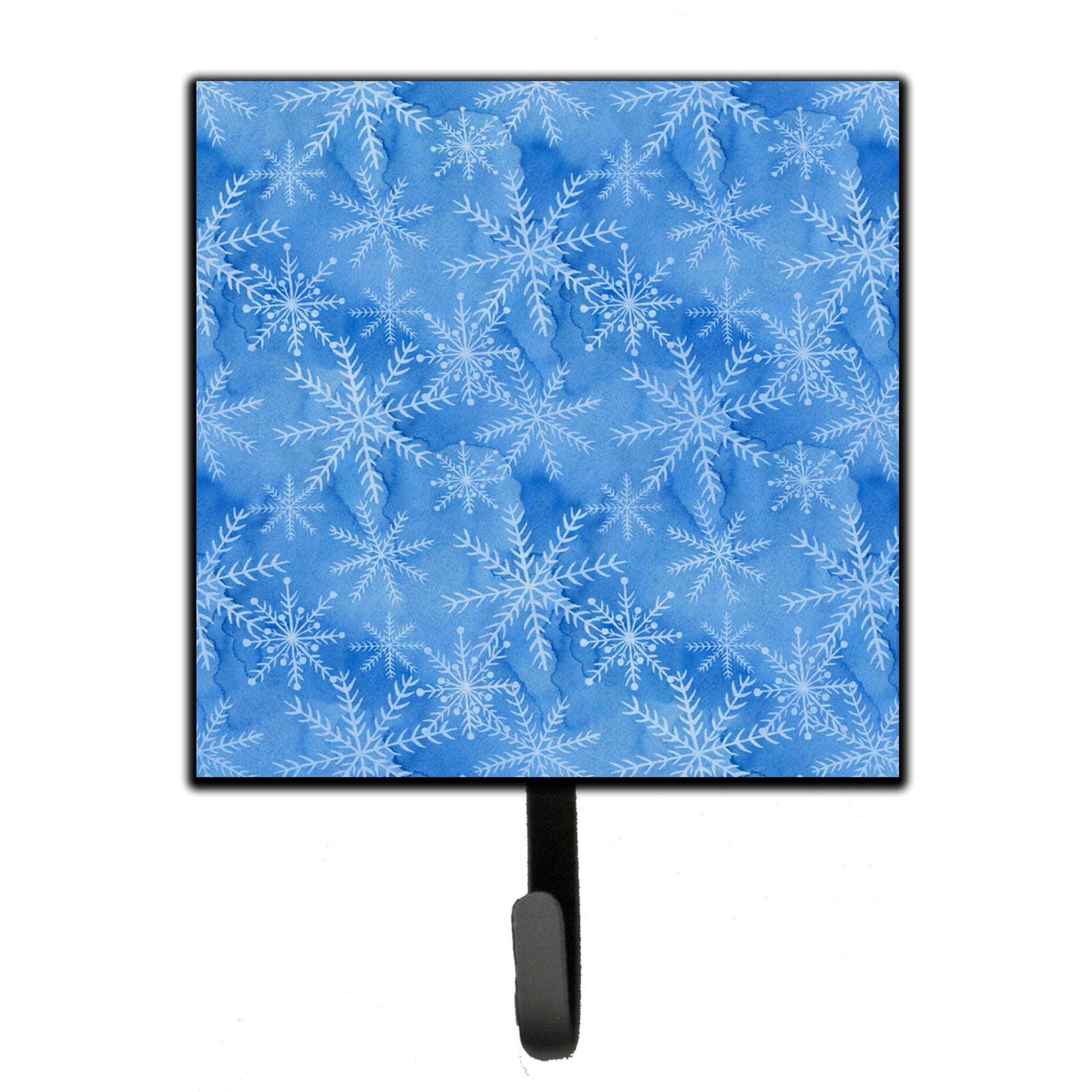 Caroline'S Treasures Watercolor Dark Blue Winter Snowflakes Wall Hook, Small, Multicolor