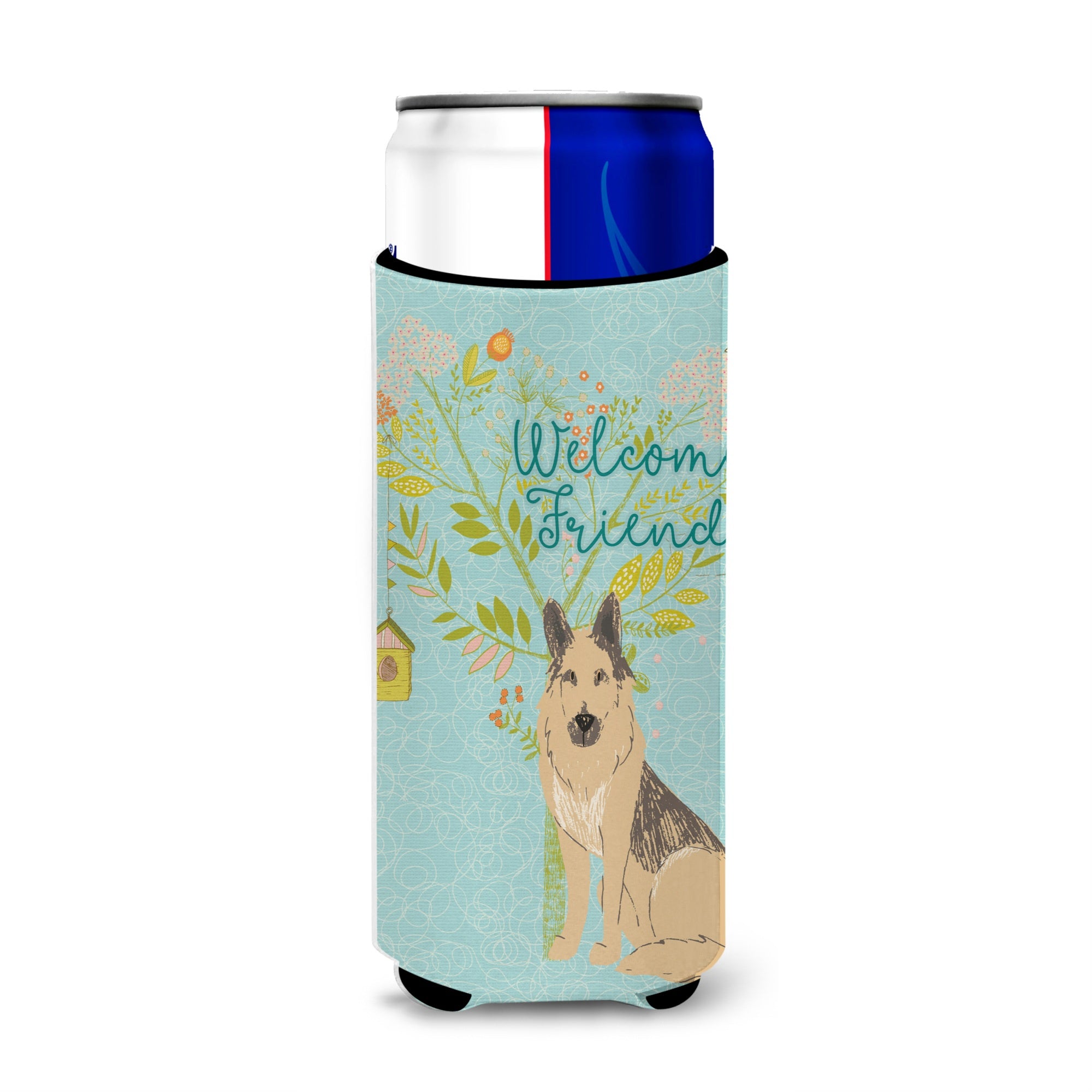 Caroline'S Treasures Welcome Friends German Shepherd Decorative Can Hugger, Multicolor