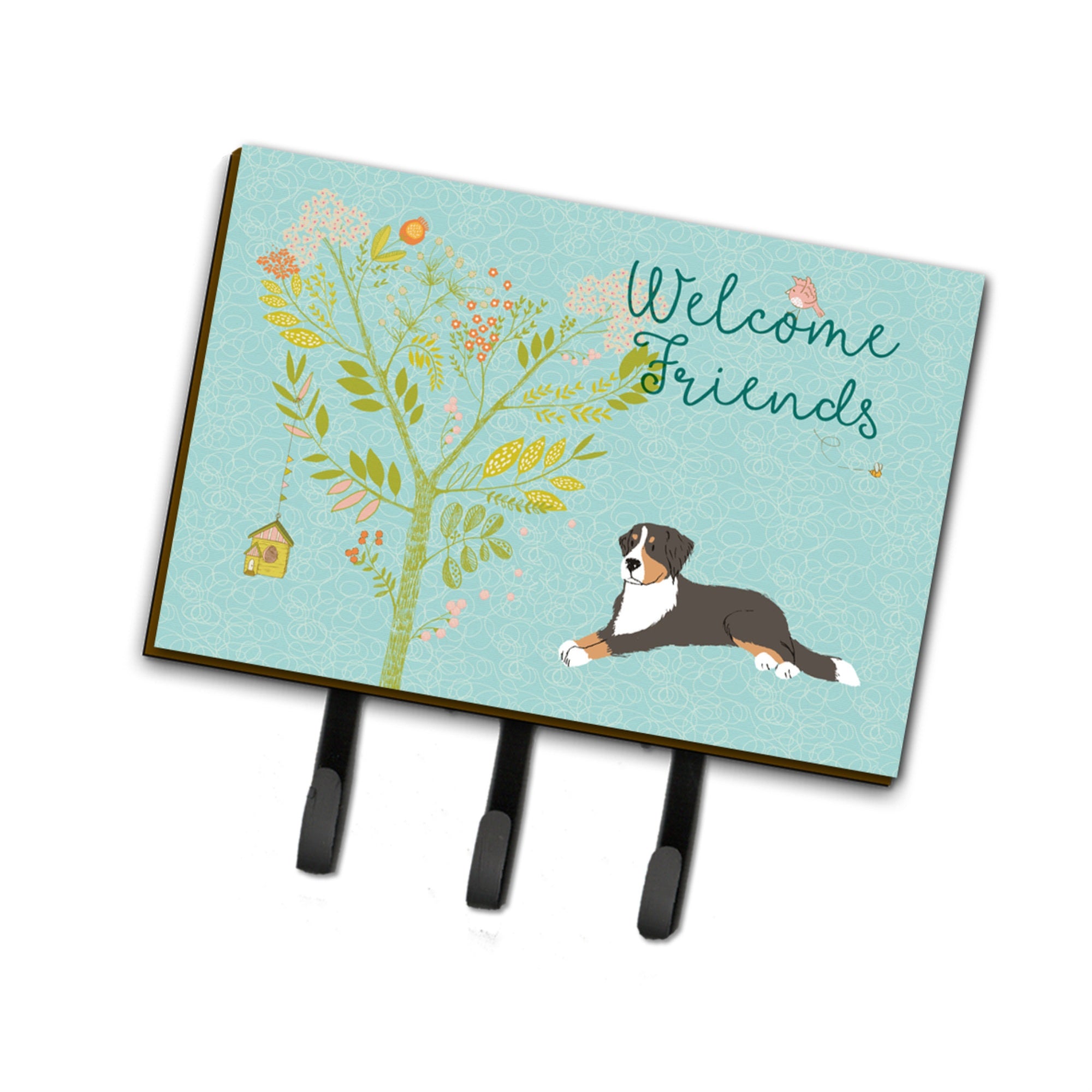 Caroline'S Treasures Welcome Friends Bernese Mountain Dog Wall Hook, Triple, Multicolor