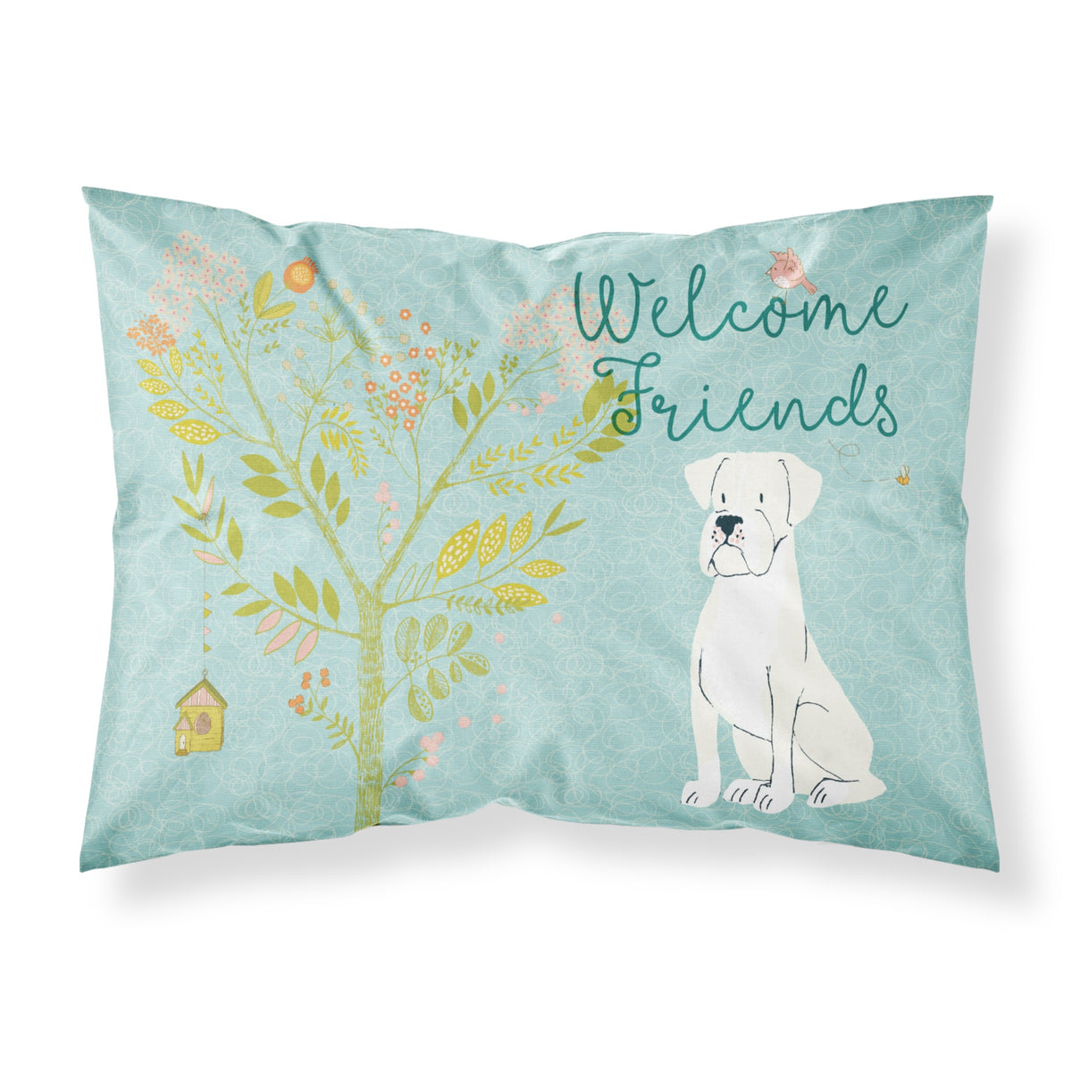 Caroline'S Treasures Welcome Friends White Boxer Pillowcase, Standard,