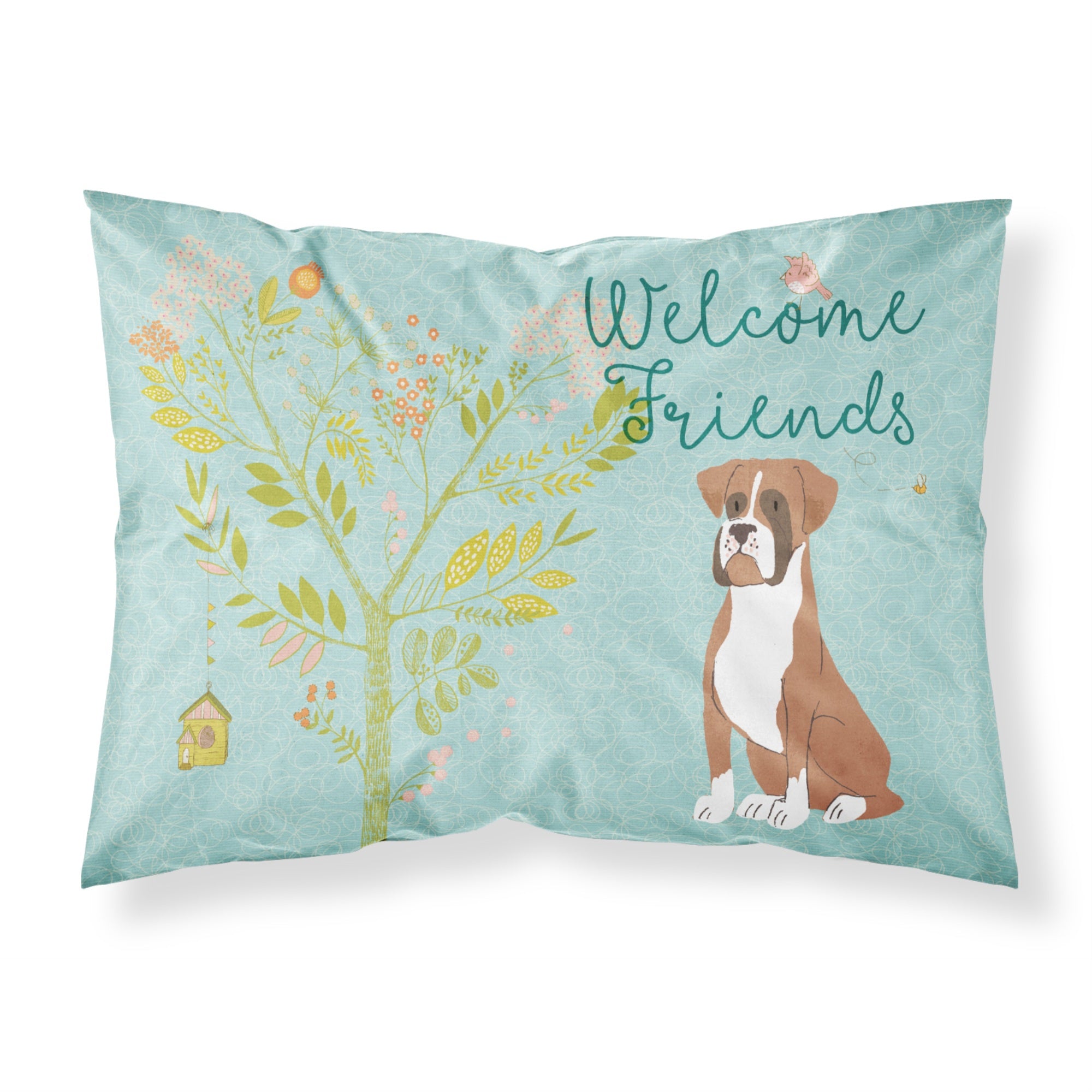 Caroline'S Treasures Welcome Friends Flashy Fawn Boxer Printed, Polyester, 250 Thread Count, Envelope Closure Pillowcase, Stan