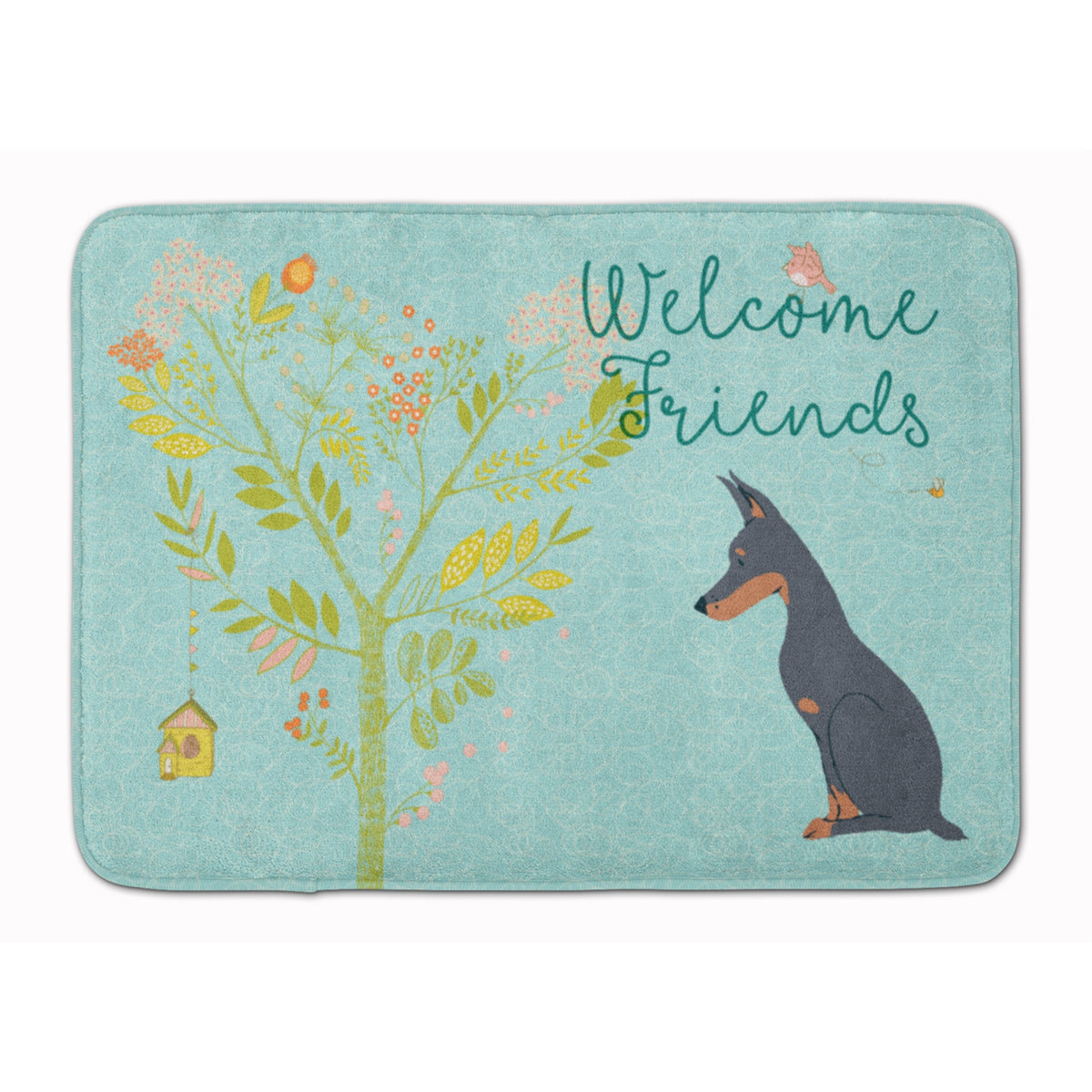 Caroline'S Treasures Welcome Friends Doberman Pinscher Floor Mat, 19Hx27W, Multicolor