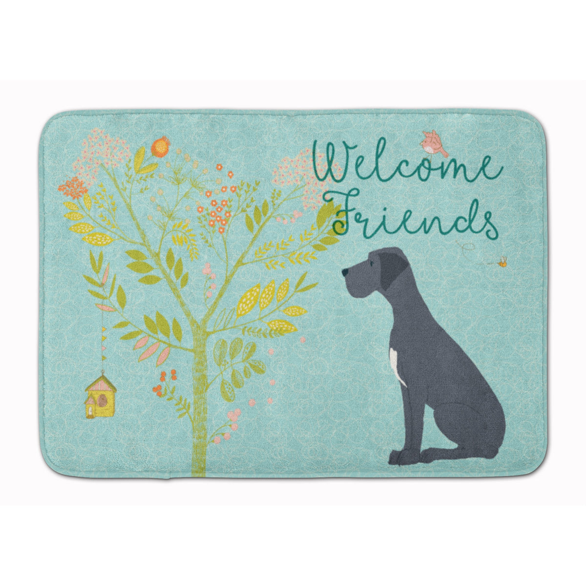 Caroline'S Treasures Welcome Friends Black Dane Floor Mat, 19Hx27W, Multicolor