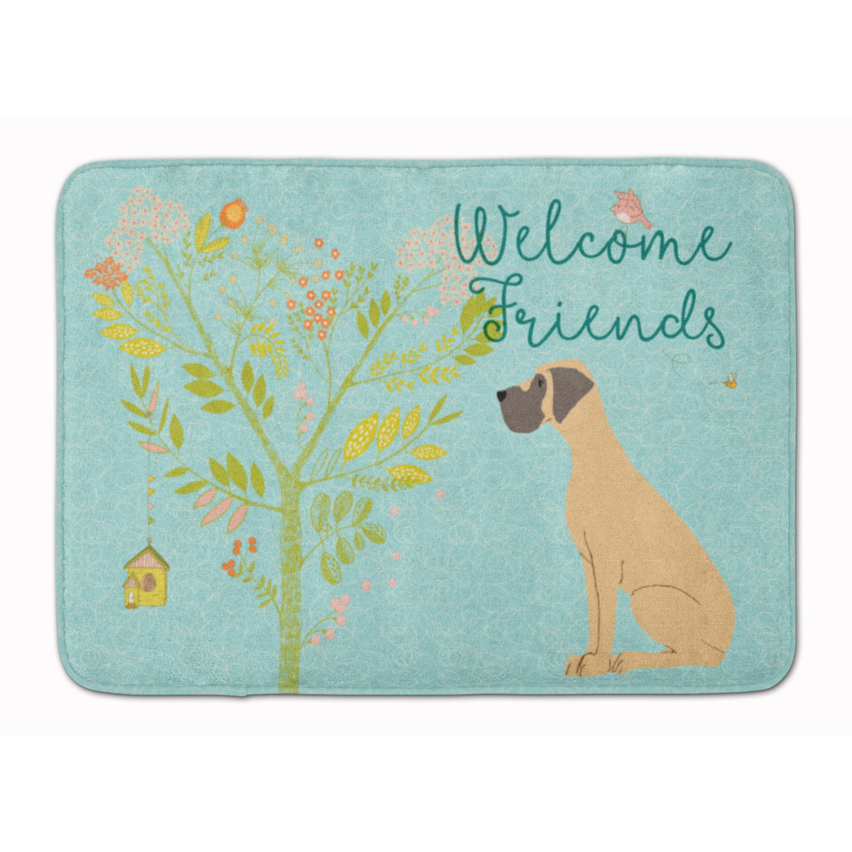 Caroline'S Treasures Friends Ears Welcome Fawn Dane Natural Floor Mat, 19Hx27W, Multicolor