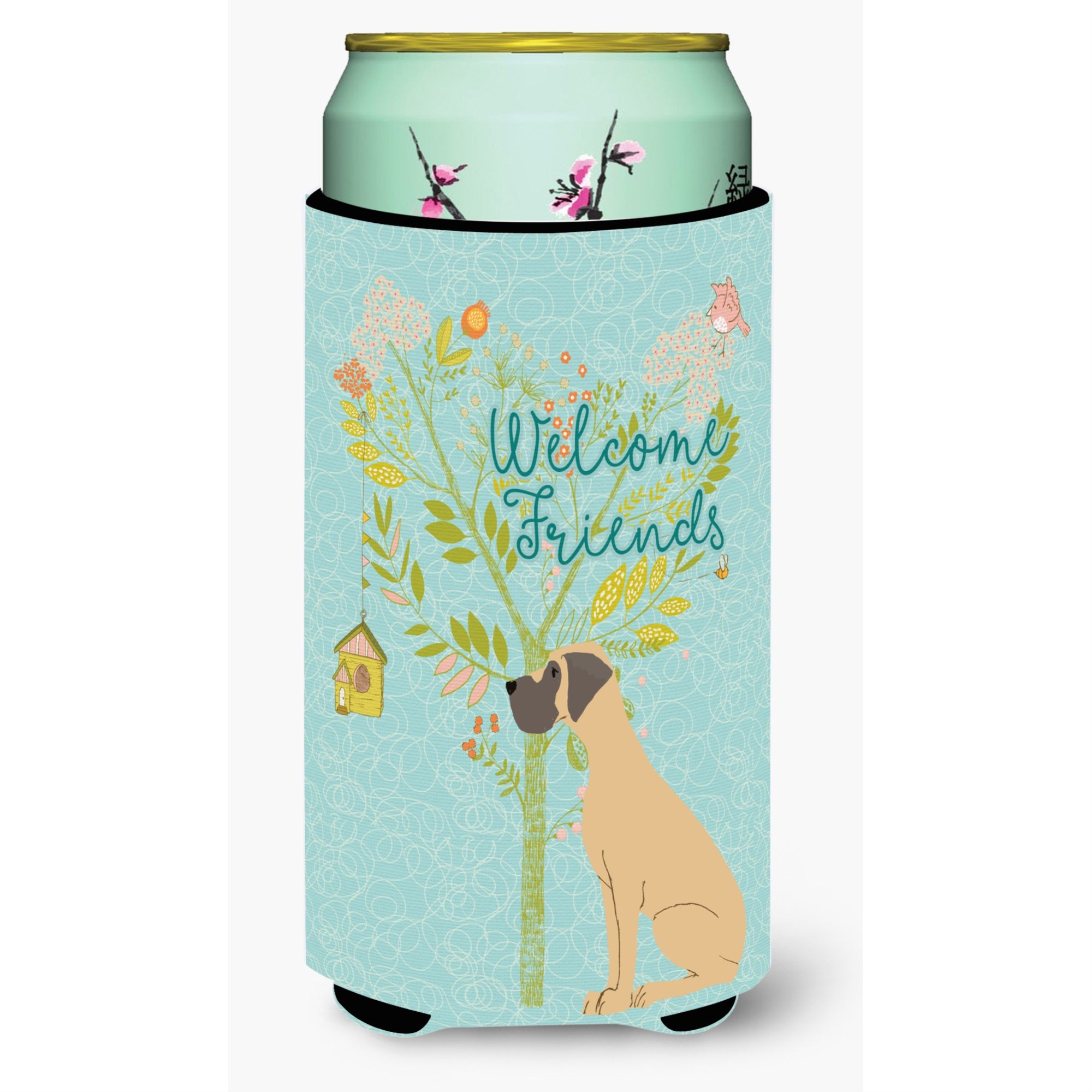 Caroline'S Treasures Welcome Friends Fawn Dane Natural Ears Decorative Can Hugger, Tall Boy, Multicolor