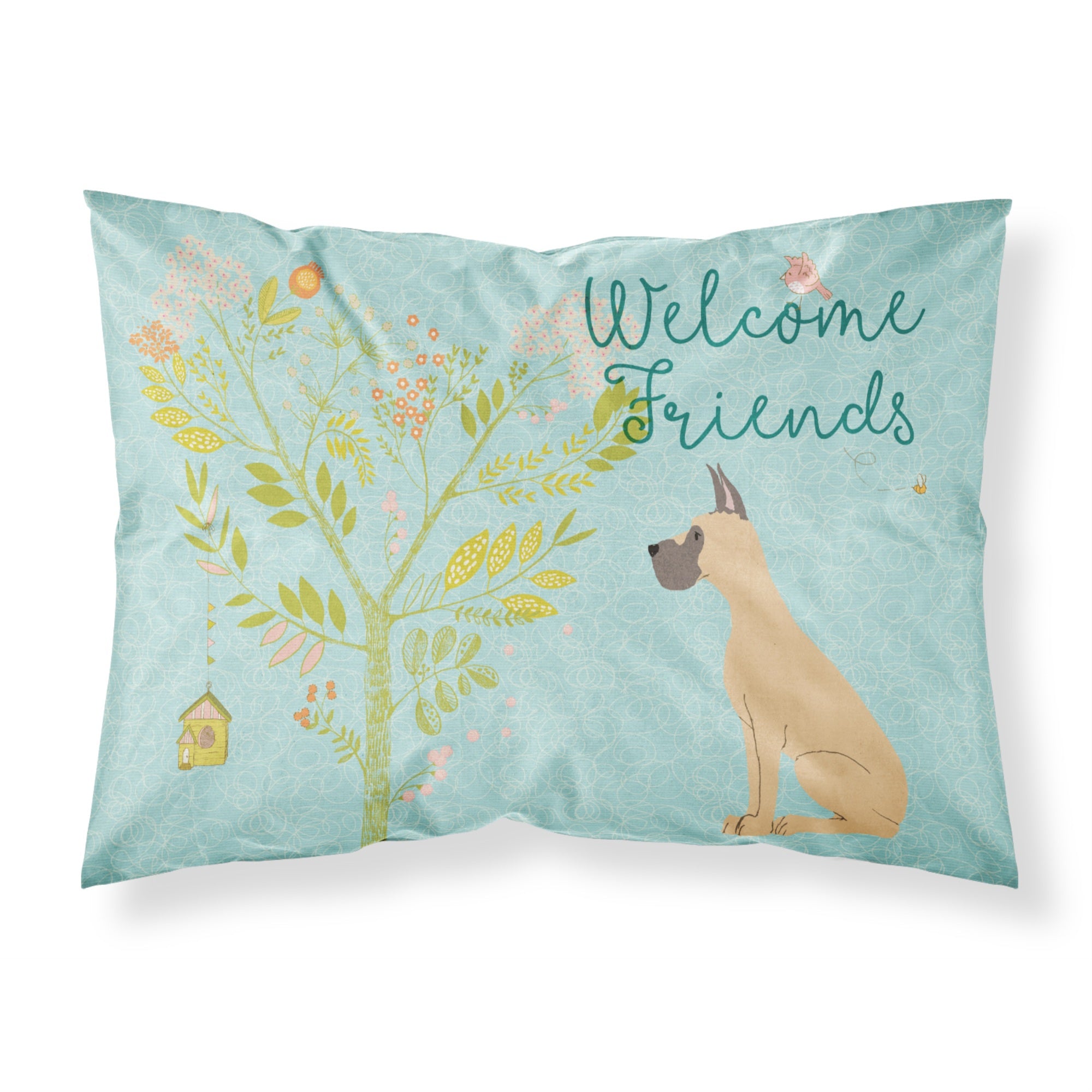 Caroline'S Treasures Welcome Friends Ears Fawn Dane Cropped Pillowcase, Standard
