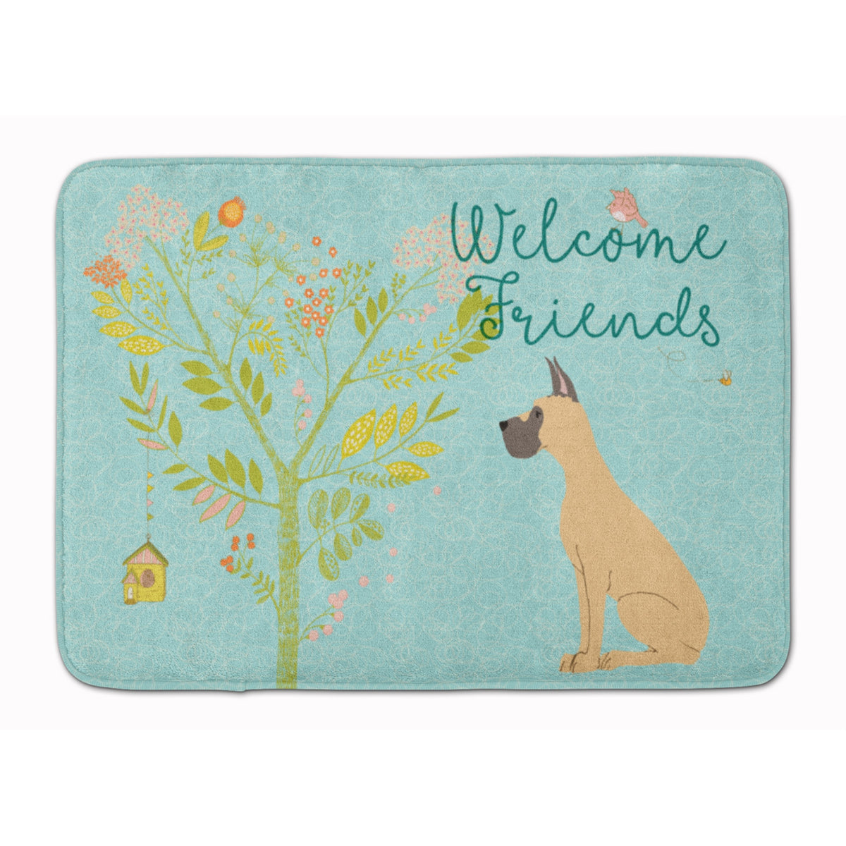 Caroline'S Treasures Friends Ears Welcome Fawn Dane Cropped Floor Mat, 19Hx27W, Multicolor